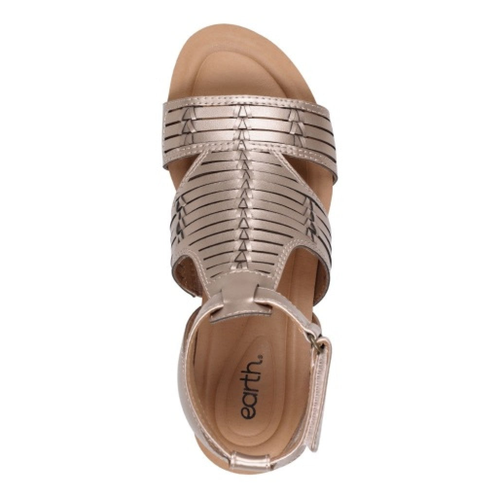 Earth Helodie Cushioned Arch Support Women's Wedge Sandal - Pewter - 6