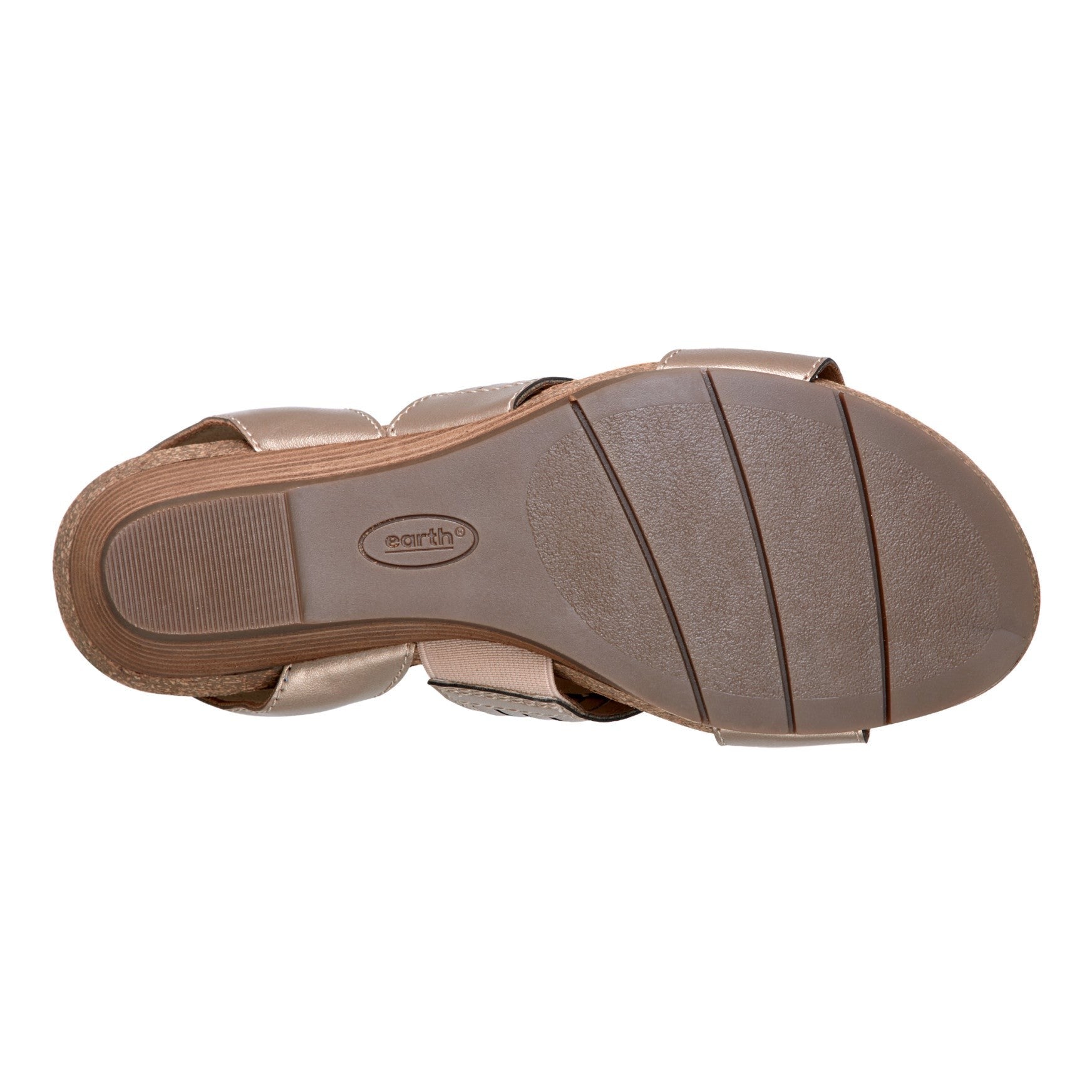 Earth Helodie Cushioned Arch Support Women's Wedge Sandal - Taupe Metallic - 6