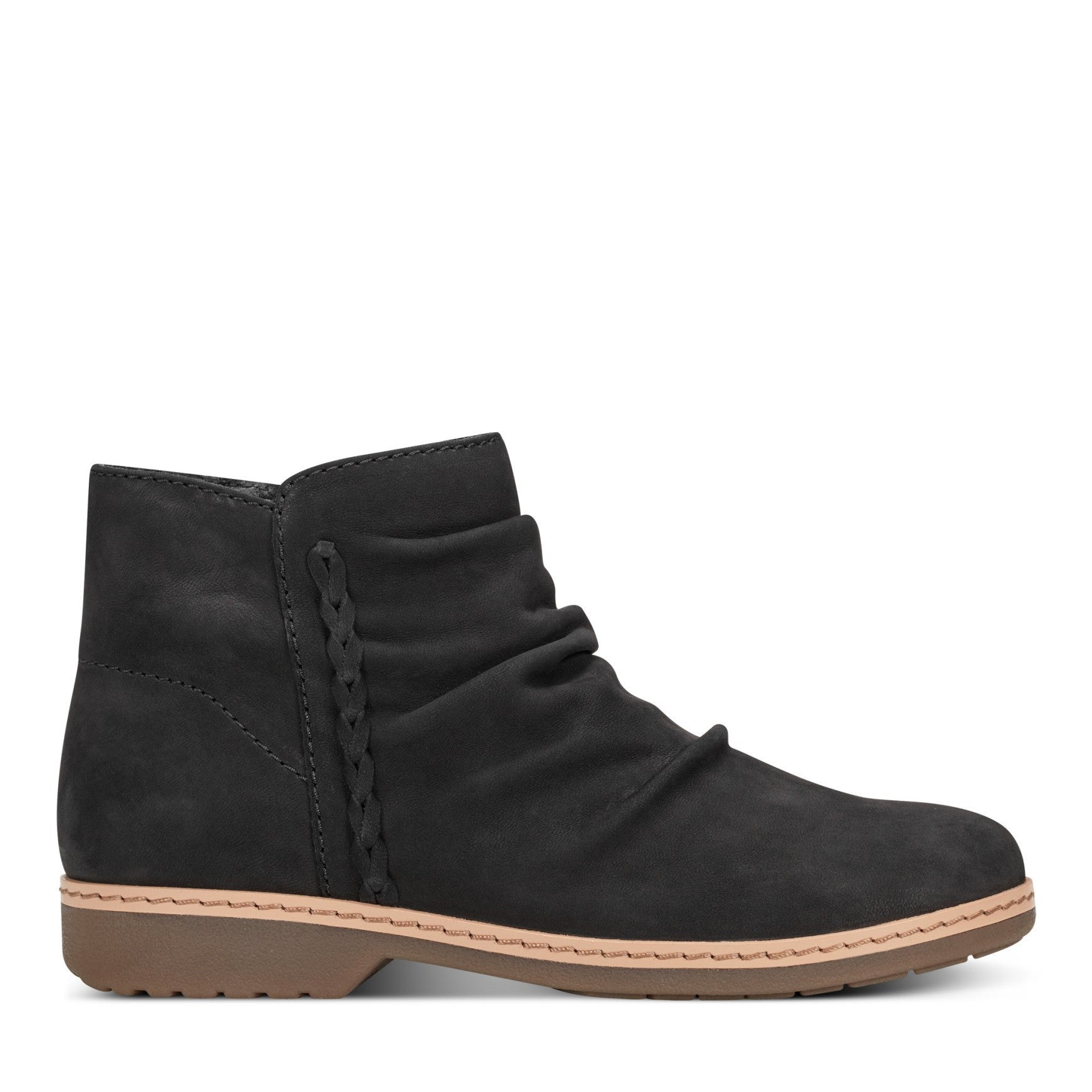 Earth Hilaree Cushioned Ruched Women's Casual Bootie - Black - 1