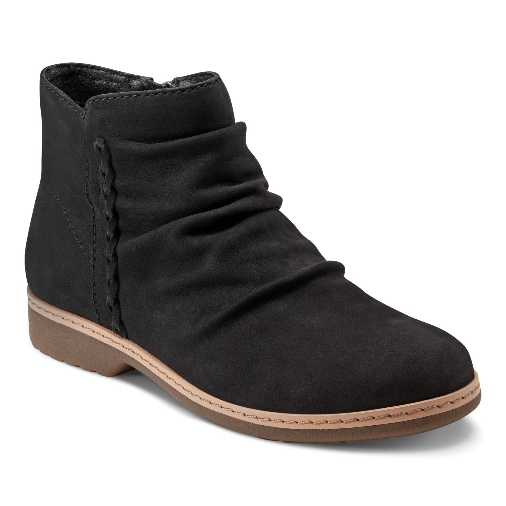 Earth Hilaree Cushioned Ruched Women's Casual Bootie - Black - 2