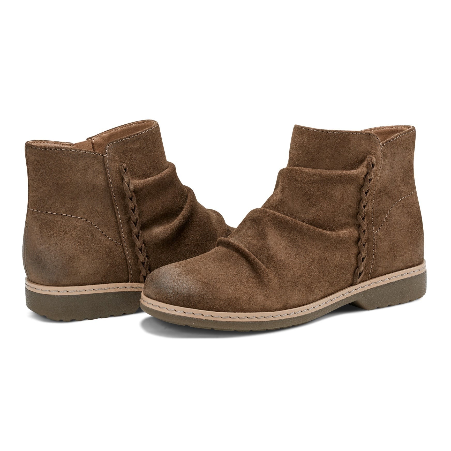 Earth Hilaree Cushioned Ruched Women's Casual Bootie - Medium Brown - 7