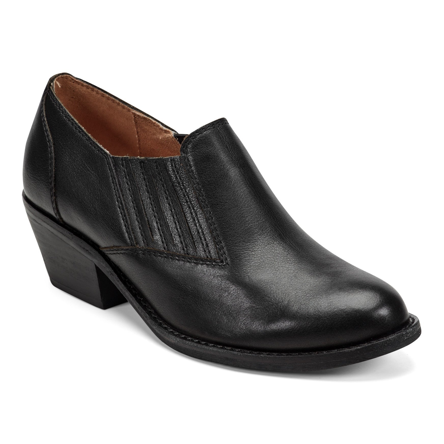Earth Jalin Cushioned Support Slip-On Bootie Women's Slip-On Bootie - Black Leather - 2