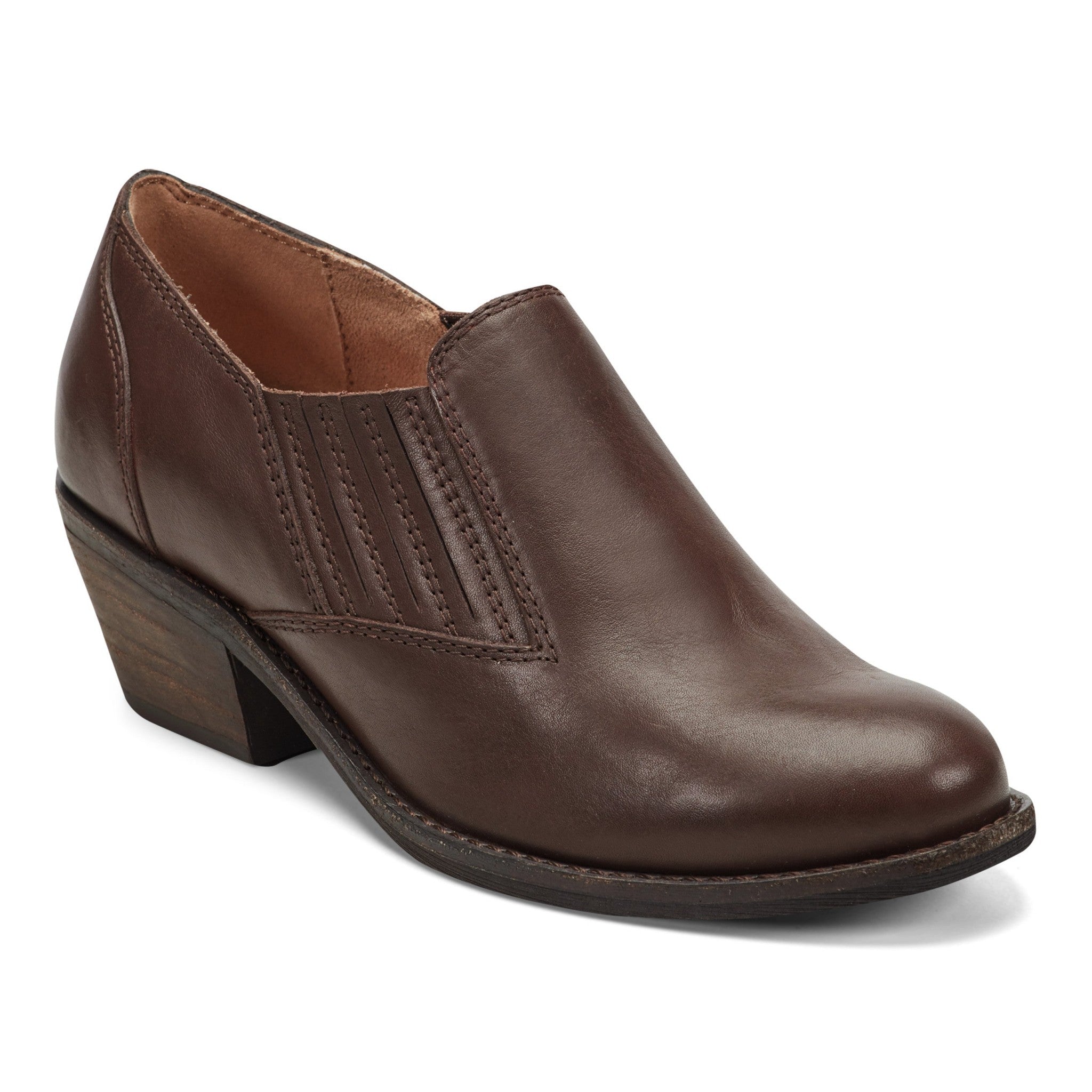 Earth Jalin Cushioned Support Slip-On Bootie Women's Slip-On Bootie - Dark Brown Leather - 2