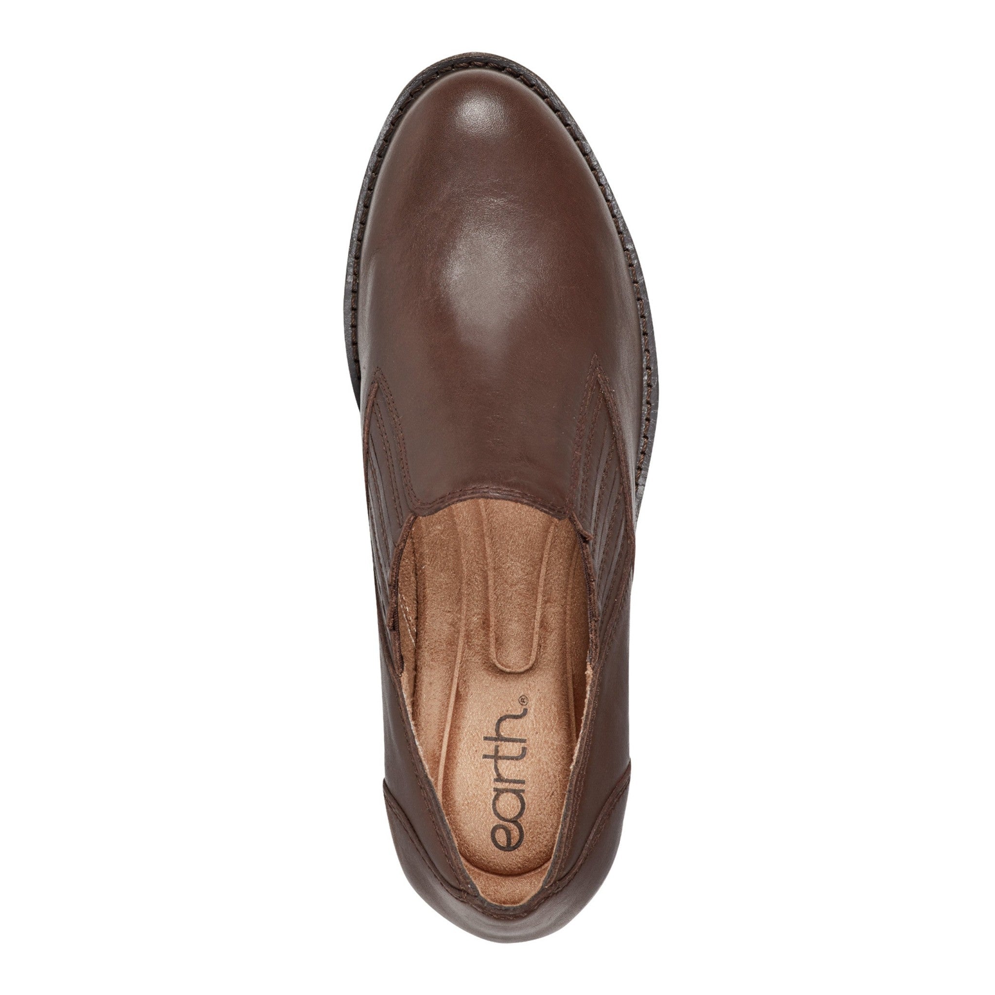 Earth Jalin Cushioned Support Slip-On Bootie Women's Slip-On Bootie - Dark Brown Leather - 5
