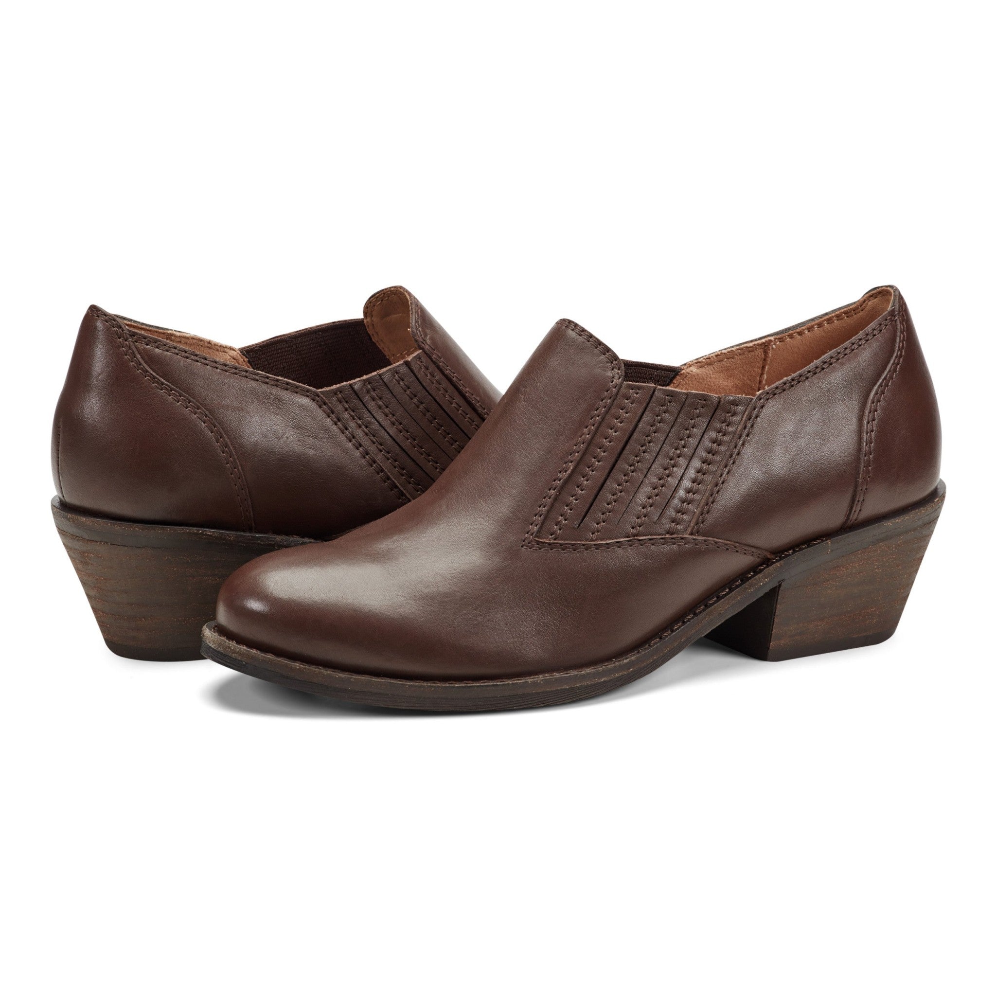 Earth Jalin Cushioned Support Slip-On Bootie Women's Slip-On Bootie - Dark Brown Leather - 7
