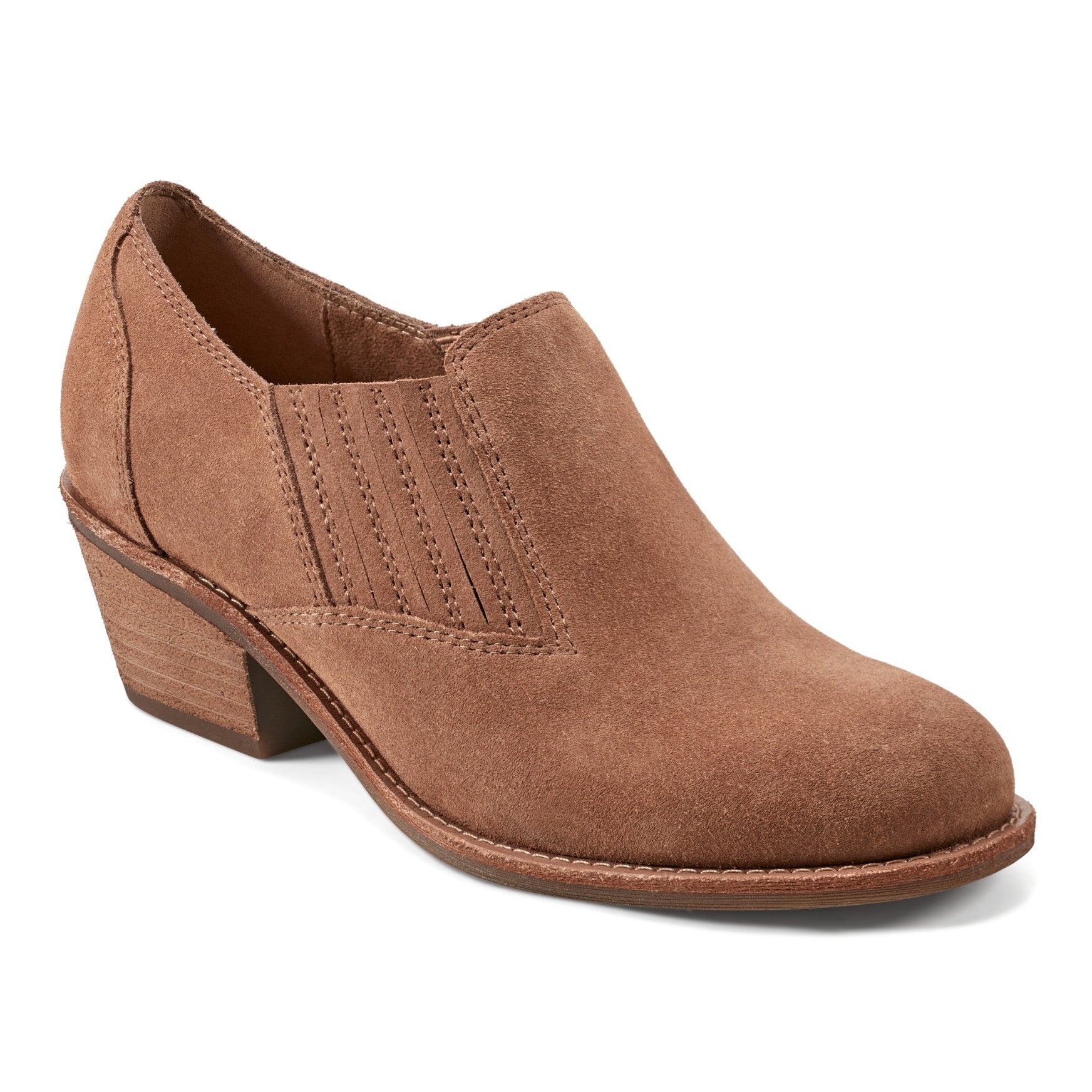 Earth Jalin Cushioned Support Slip-On Bootie Women's Slip-On Bootie - Medium Brown Suede - 2