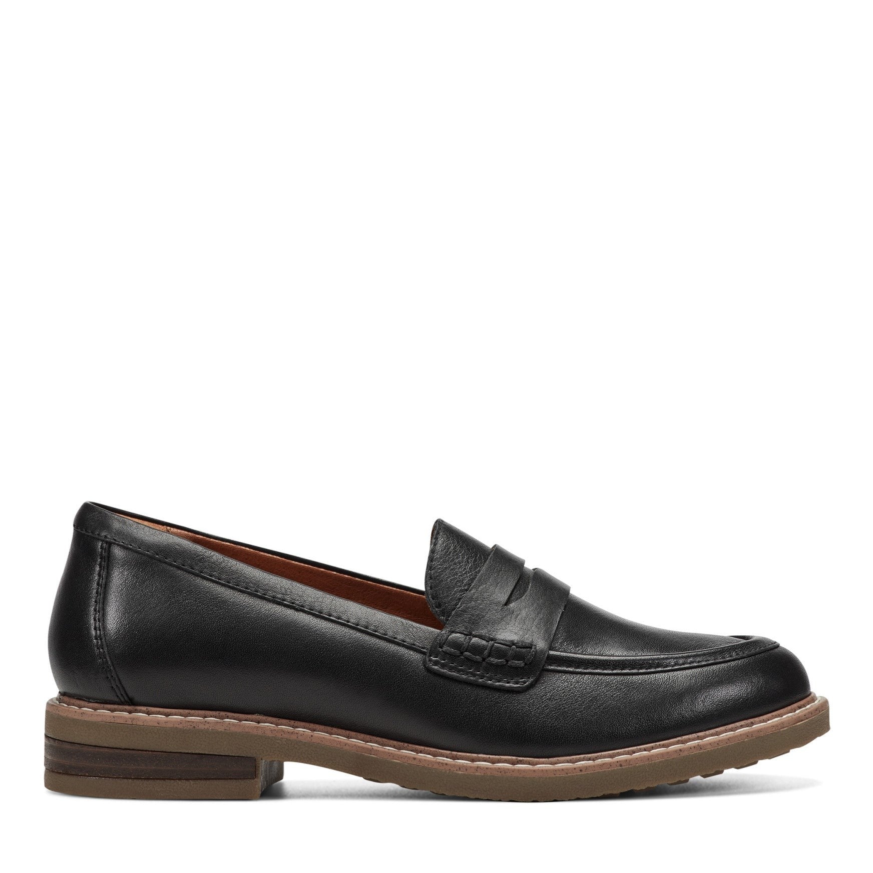 Earth Javas Slip-on Penny Casual Cushioned Arch Support Women's Mules & Loafers - Black Leather - 1