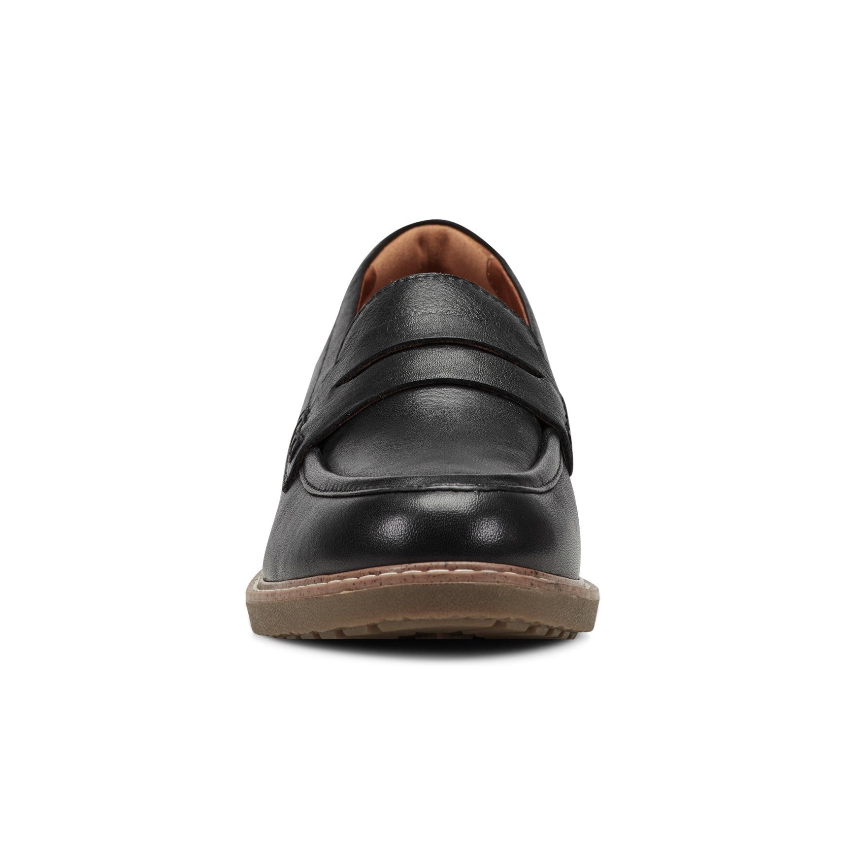 Earth Javas Slip-on Penny Casual Cushioned Arch Support Women's Mules & Loafers - Black Leather - 3