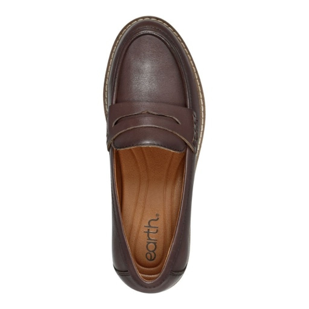 Earth Javas Slip-on Penny Casual Cushioned Arch Support Women's Mules & Loafers - Dark Brown - 6