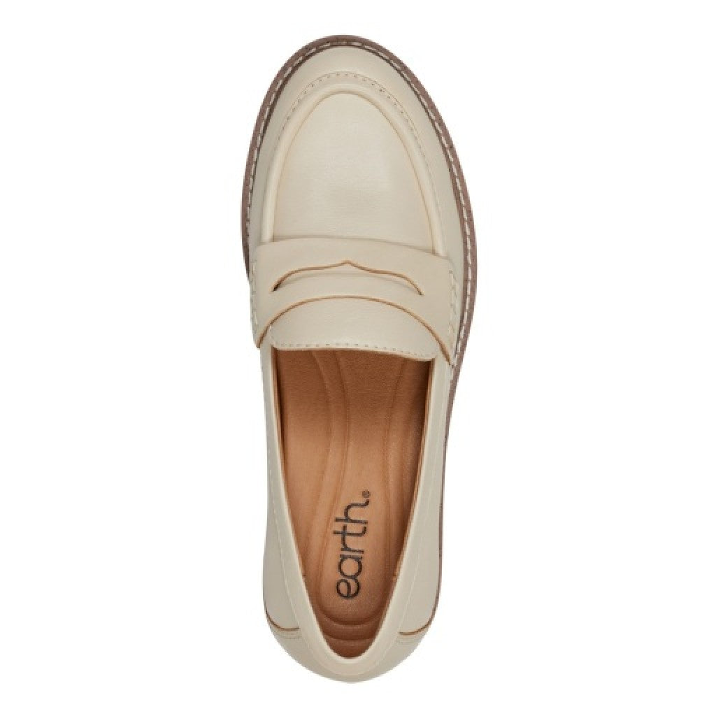 Earth Javas Slip-on Penny Casual Cushioned Arch Support Women's Mules & Loafers - Ivory - 6