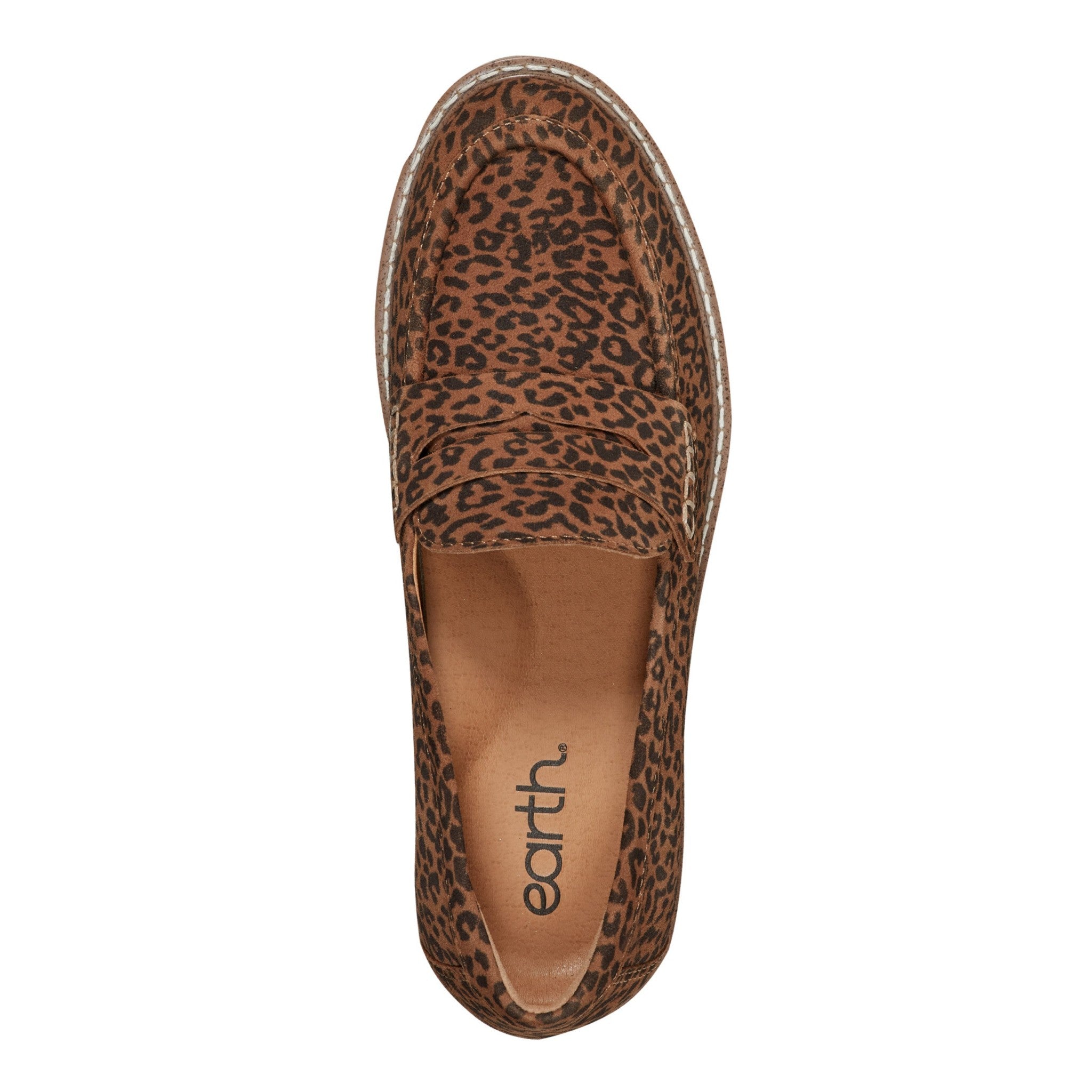 Earth Javas Slip-on Penny Casual Cushioned Arch Support Women's Mules & Loafers - Leopard Suede - 5