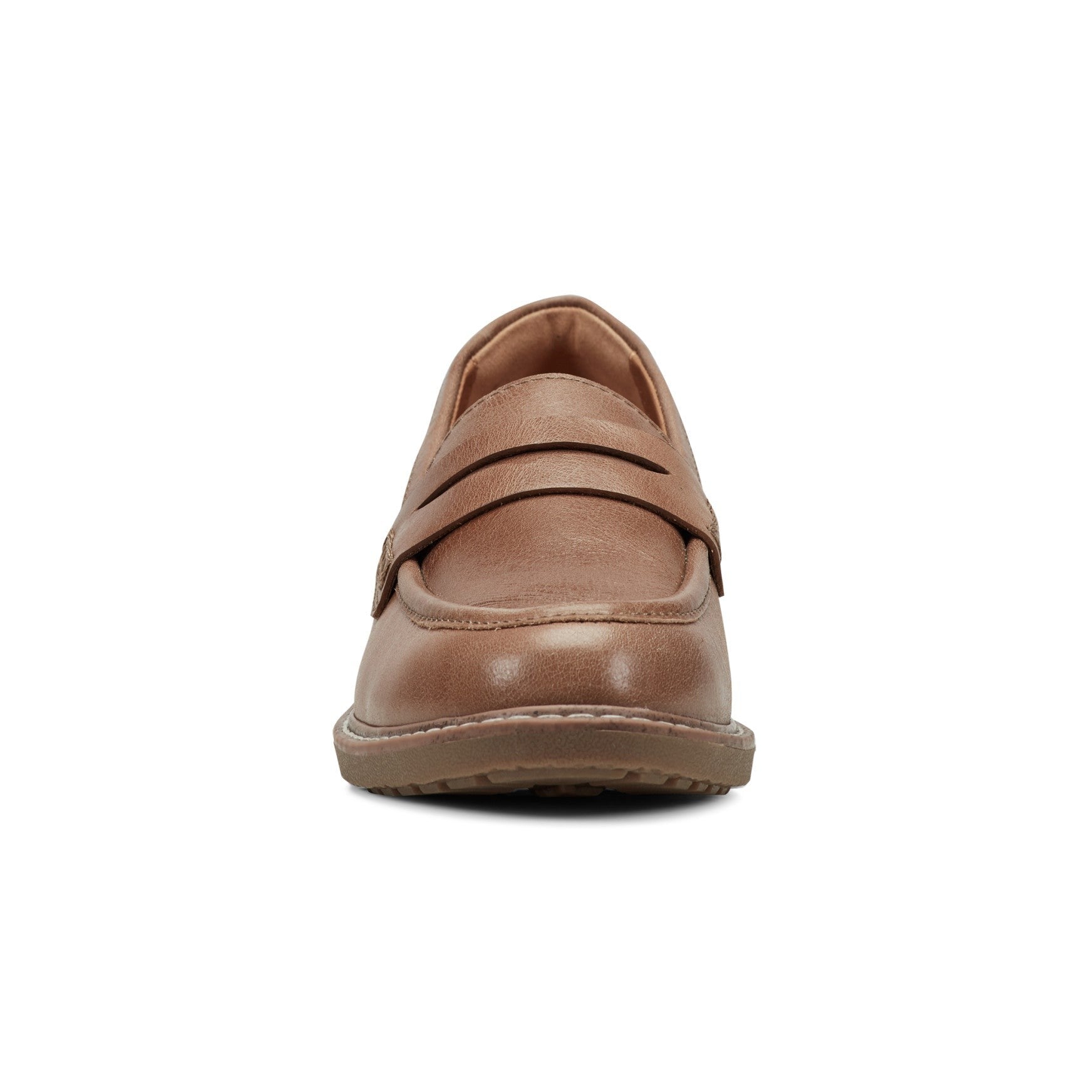 Earth Javas Slip-on Penny Casual Cushioned Arch Support Women's Mules & Loafers - Light Brown Leather - 3