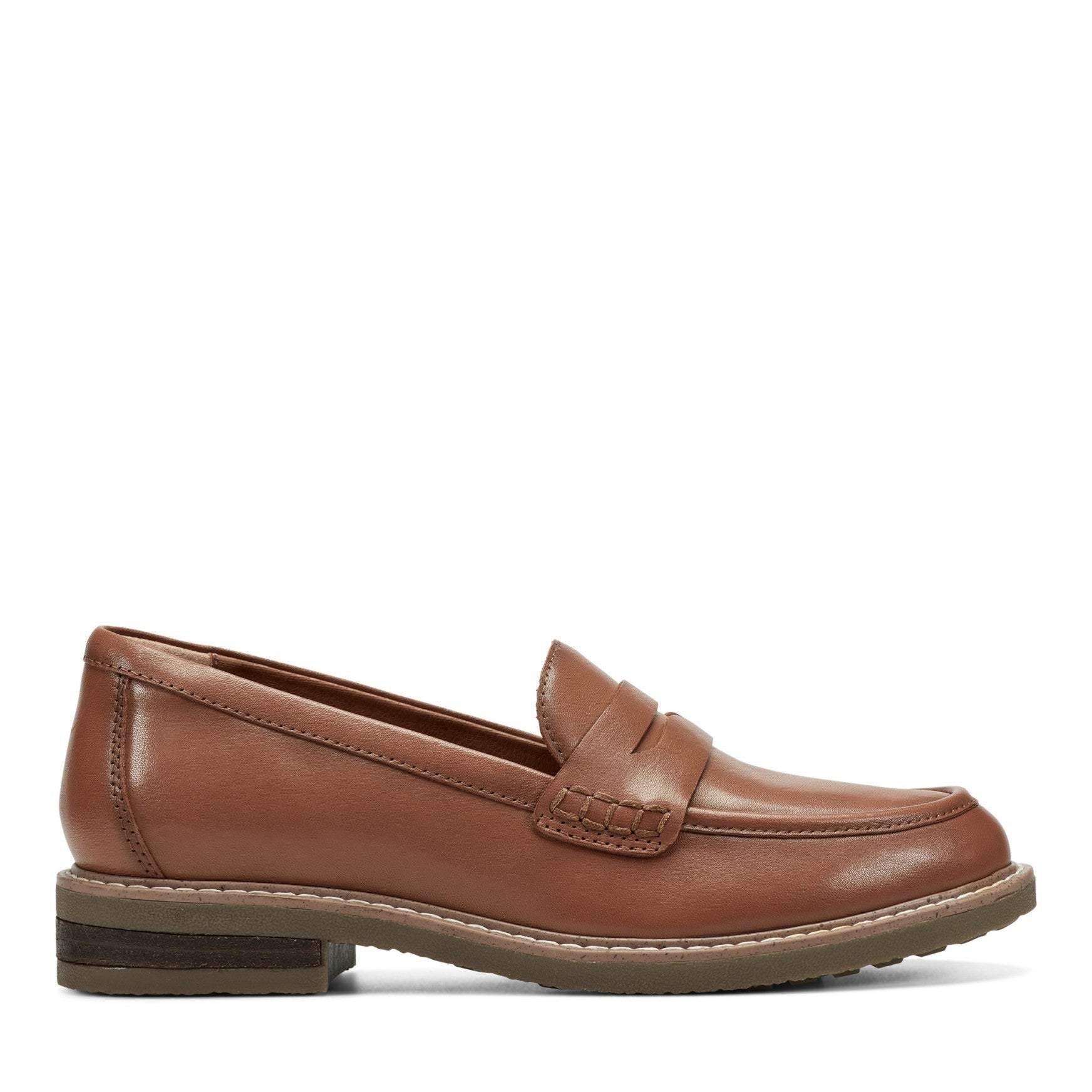 Earth Javas Slip-on Penny Casual Cushioned Arch Support Women's Mules & Loafers - Medium Brown Leather - 1