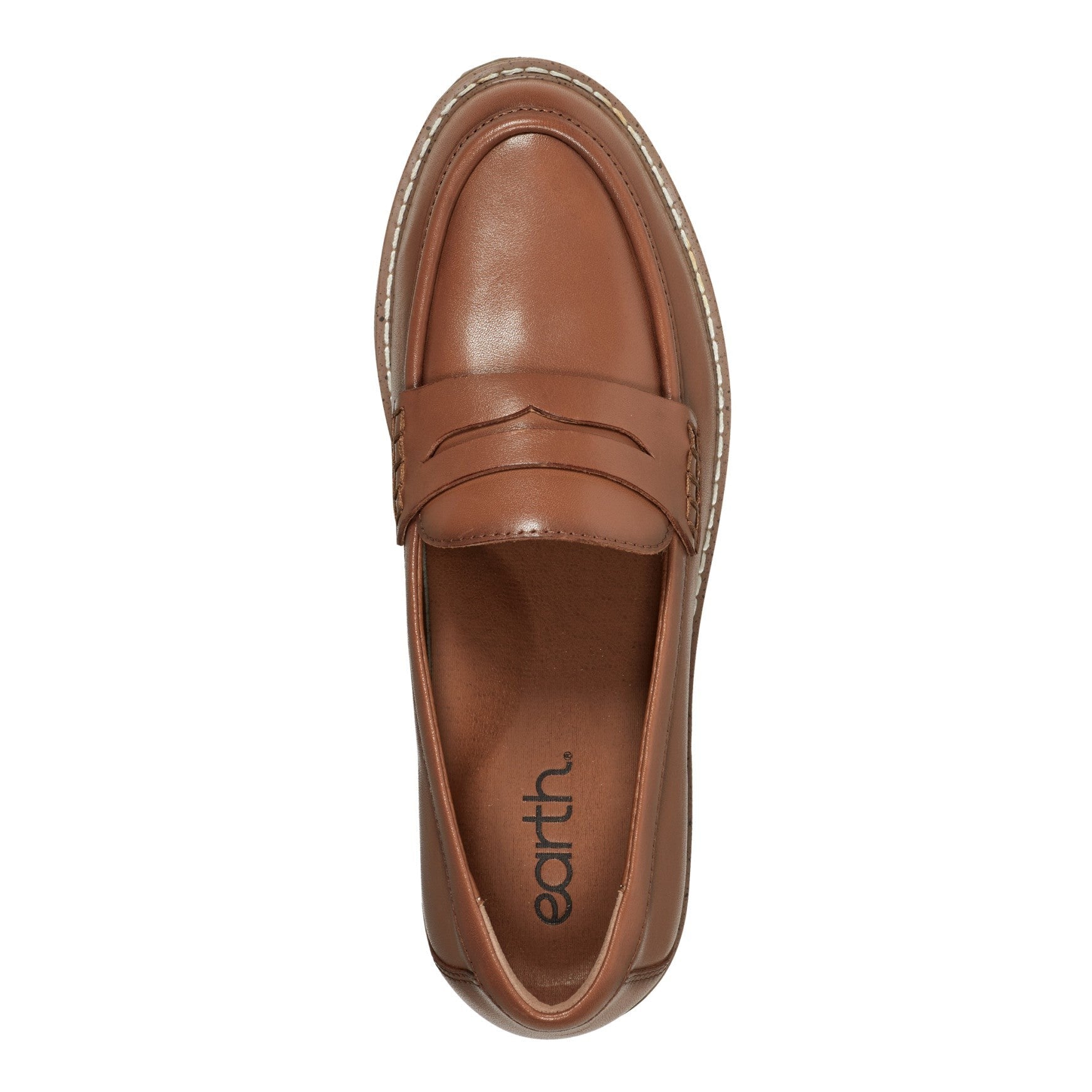 Earth Javas Slip-on Penny Casual Cushioned Arch Support Women's Mules & Loafers - Medium Brown Leather - 5