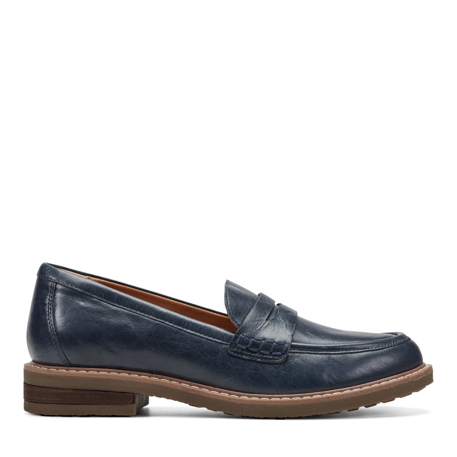 Earth Javas Slip-on Penny Casual Cushioned Arch Support Women's Mules & Loafers - Navy Leather - 1