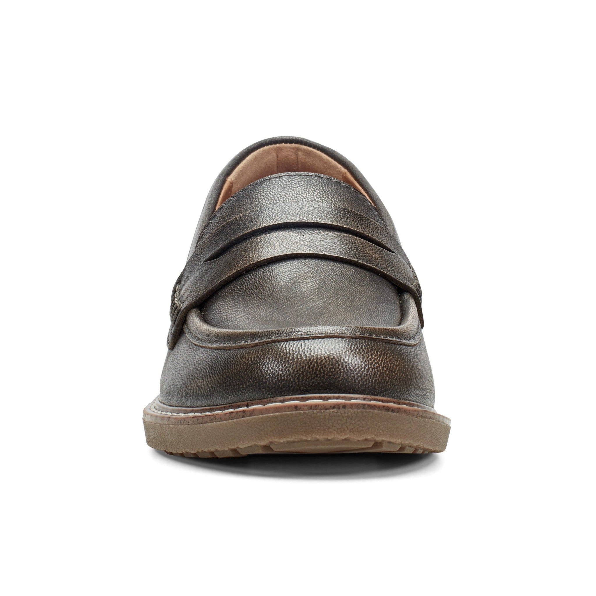 Earth Javas Slip-on Penny Casual Cushioned Arch Support Women's Mules & Loafers - Pewter Leather - 3