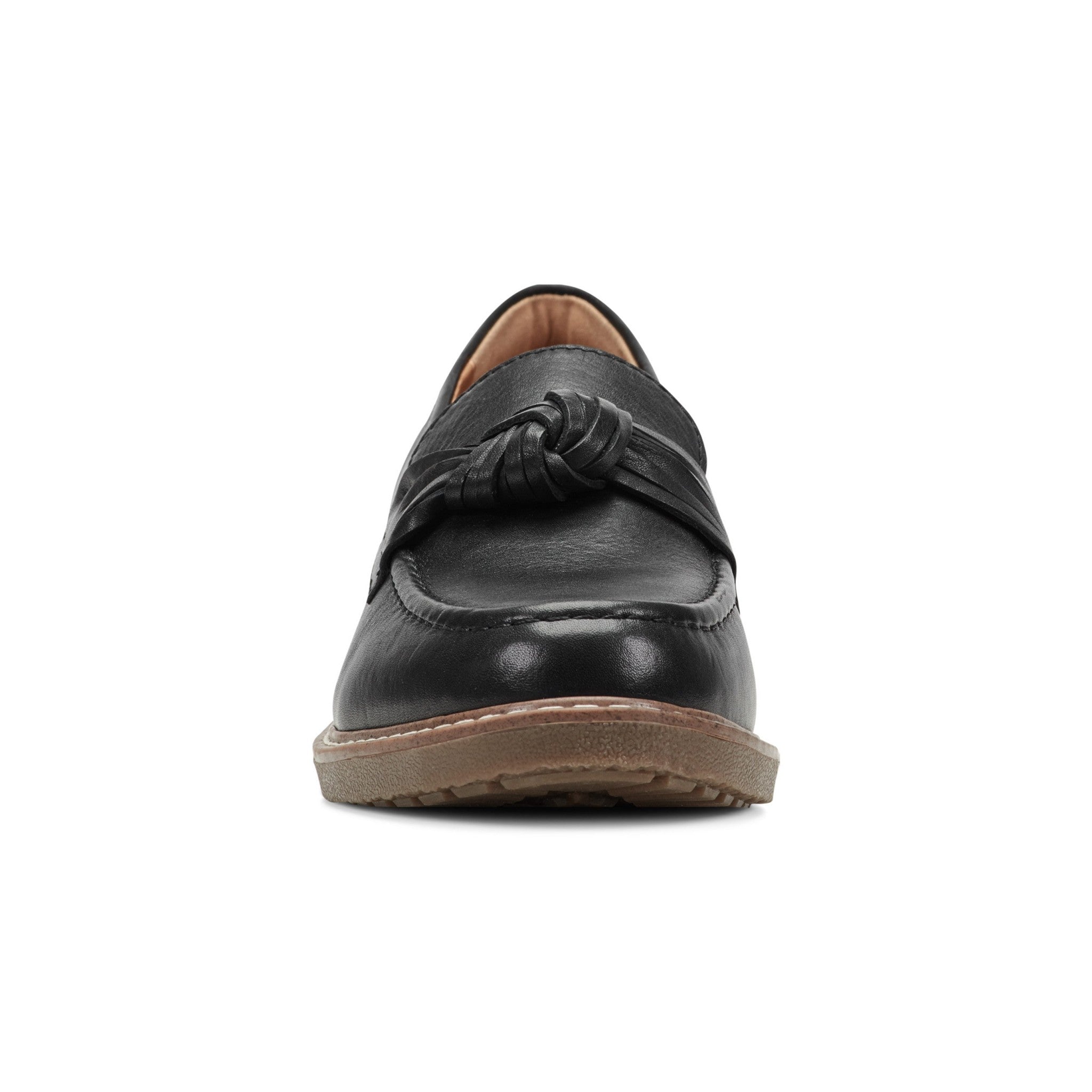Earth Jayde Leather Knotted Casual - Cushioned Arch Support Women's Mules & Loafers - Black Leather - 3