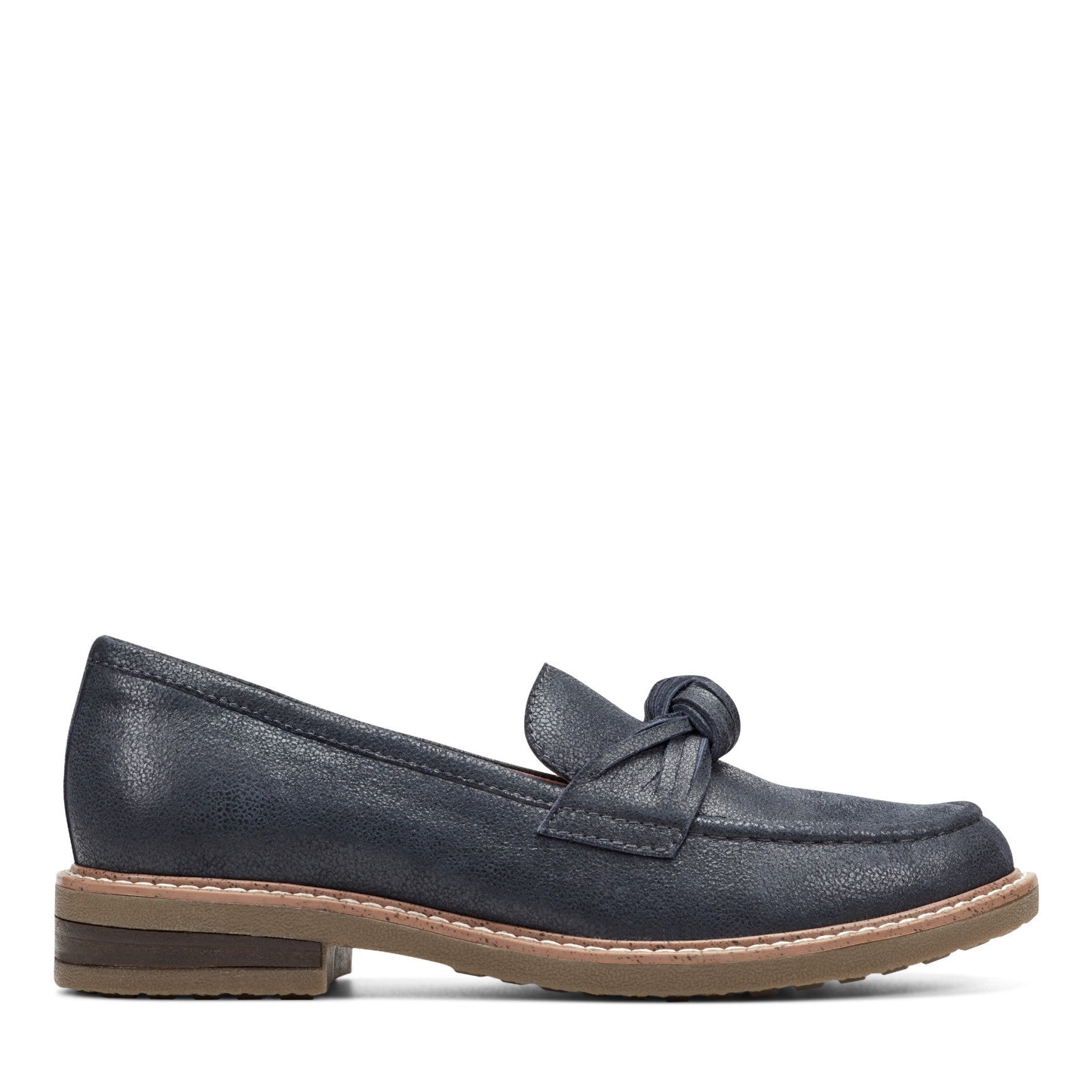 Earth Jayde Leather Knotted Casual - Cushioned Arch Support Women's Mules & Loafers - Dark Blue Leather - 1