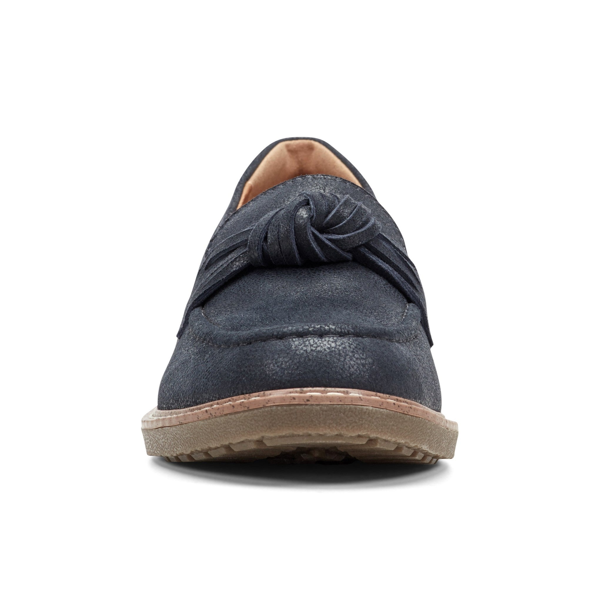 Earth Jayde Leather Knotted Casual - Cushioned Arch Support Women's Mules & Loafers - Dark Blue Leather - 3
