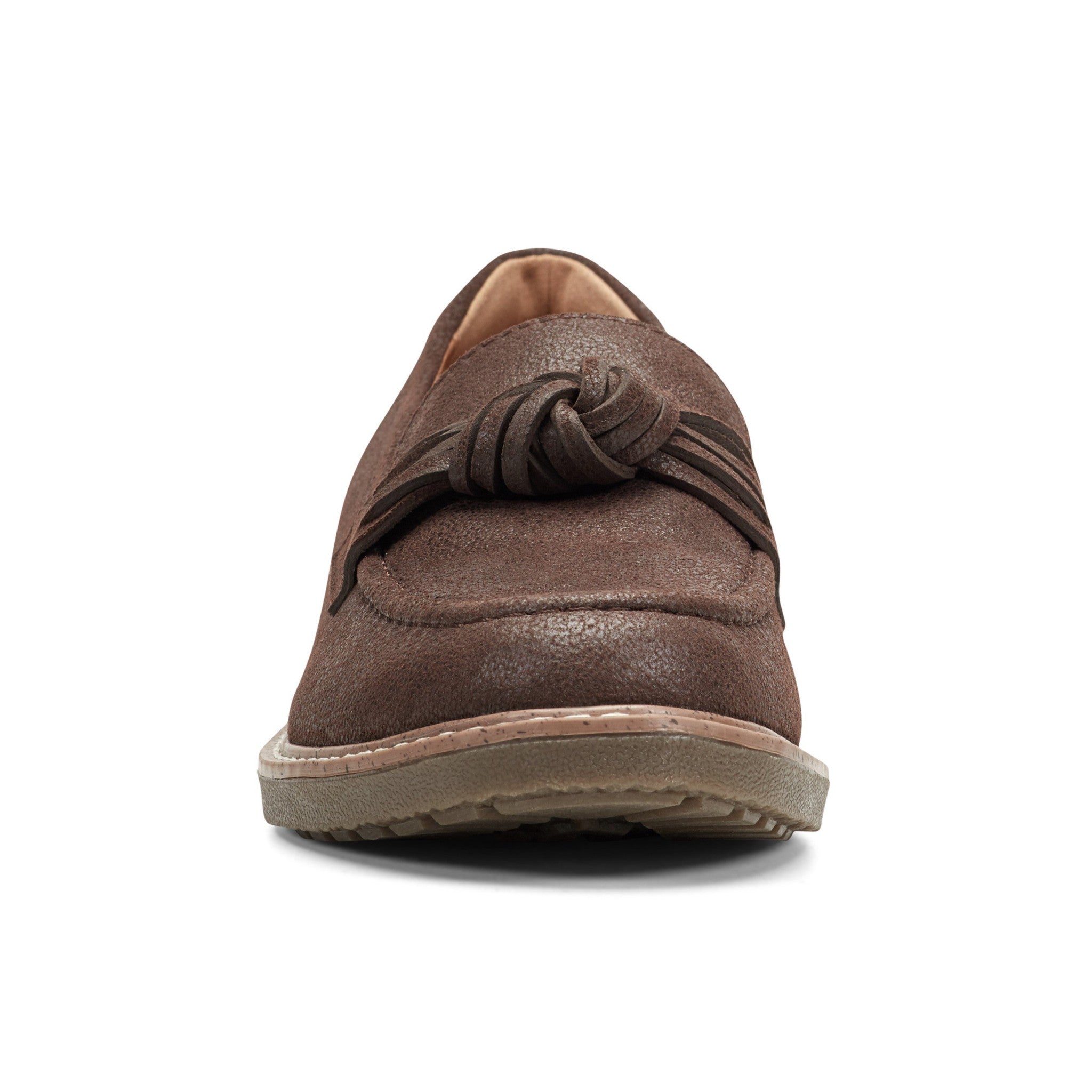 Earth Jayde Leather Knotted Casual - Cushioned Arch Support Women's Mules & Loafers - Dark Brown Leather - 3