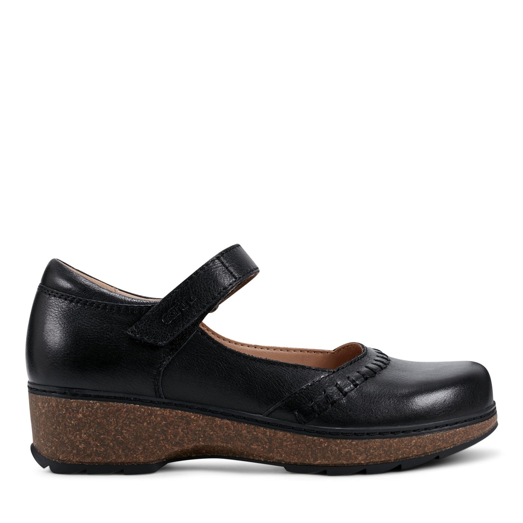 Earth Kalece Leather Mary Jane Casual Cushioned Arch Support Women's Mules & Loafers - Black Leather - 1