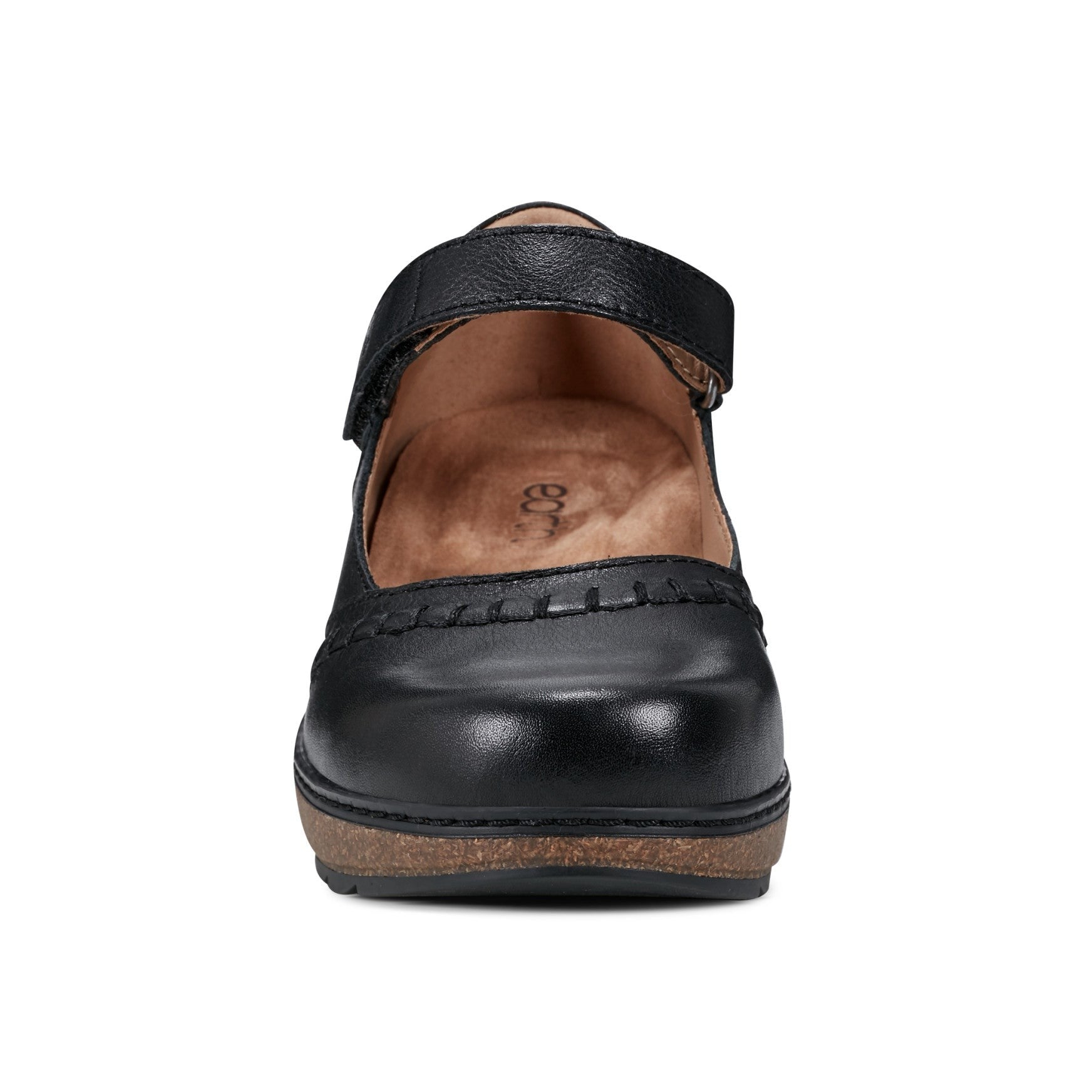 Earth Kalece Leather Mary Jane Casual Cushioned Arch Support Women's Mules & Loafers - Black Leather - 3
