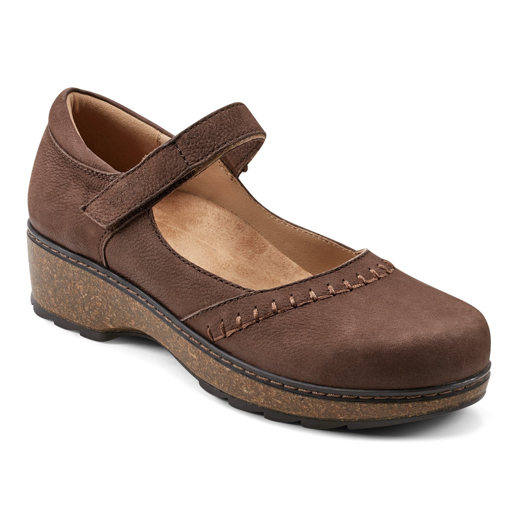 Earth Kalece Leather Mary Jane Casual Cushioned Arch Support Women's Mules & Loafers - Dark Brown Leather - 2