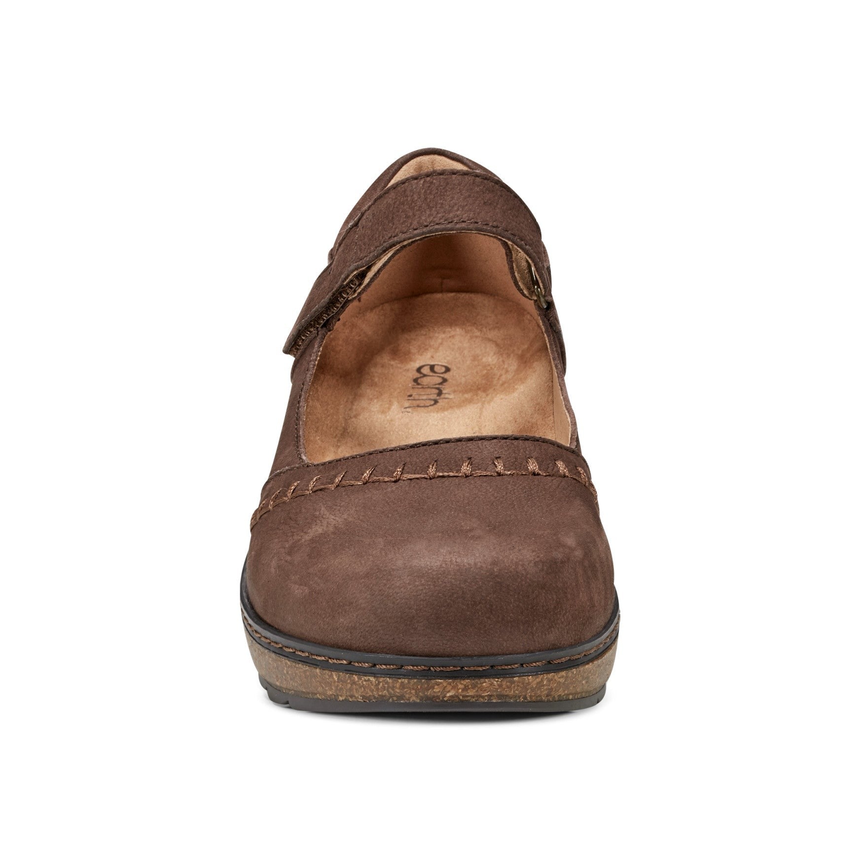 Earth Kalece Leather Mary Jane Casual Cushioned Arch Support Women's Mules & Loafers - Dark Brown Leather - 3