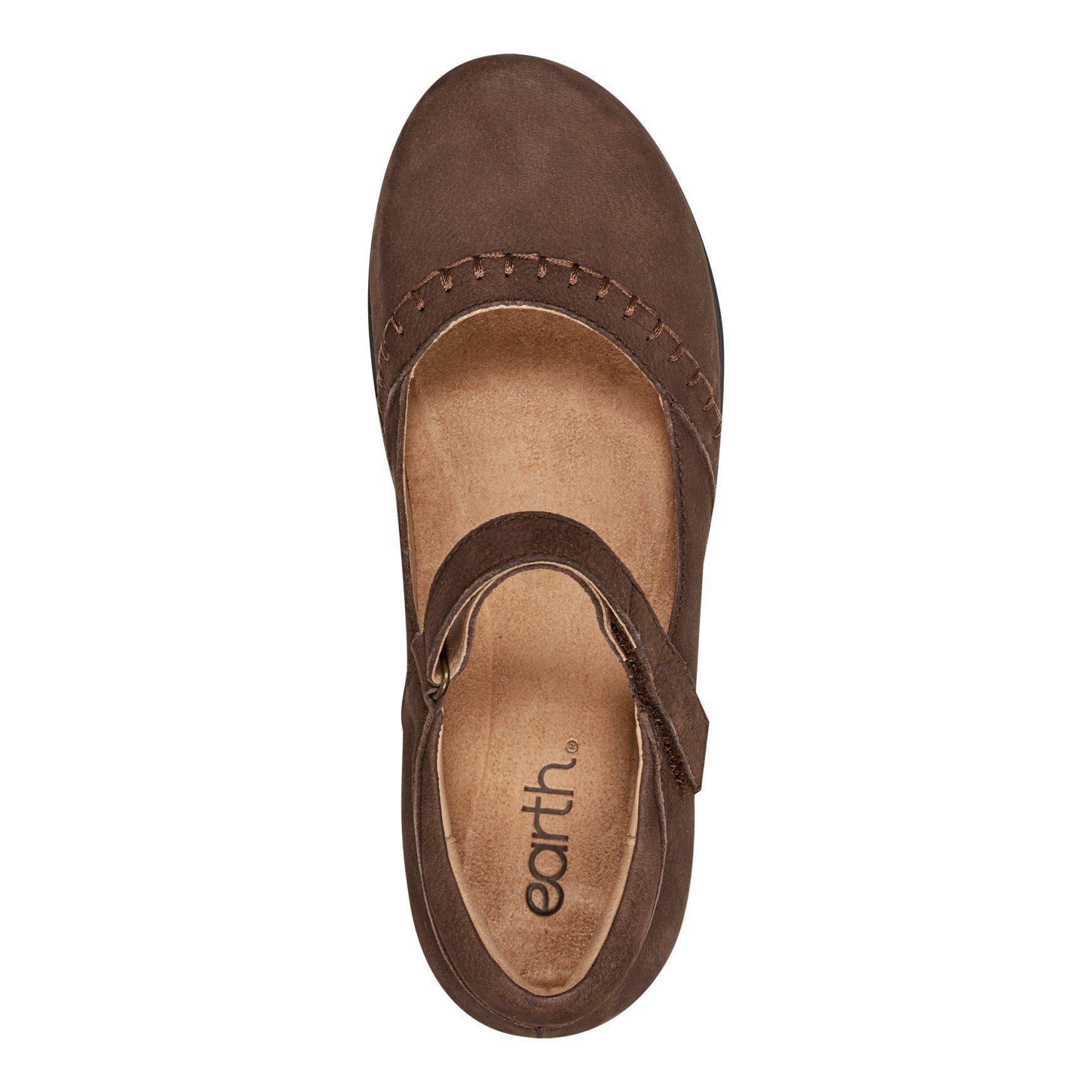 Earth Kalece Leather Mary Jane Casual Cushioned Arch Support Women's Mules & Loafers - Dark Brown Leather - 5