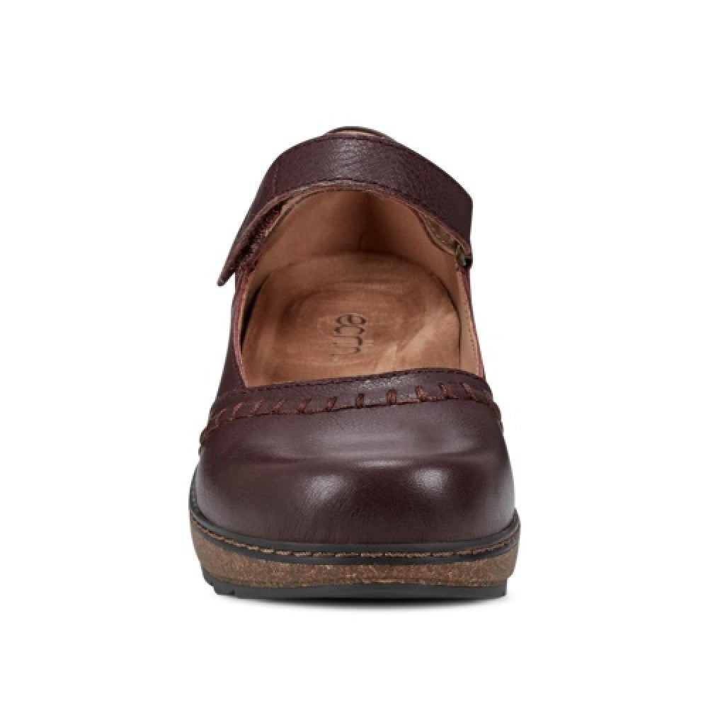 Earth Kalece Leather Mary Jane Casual Cushioned Arch Support Women's Mules & Loafers - Dark Red - 3