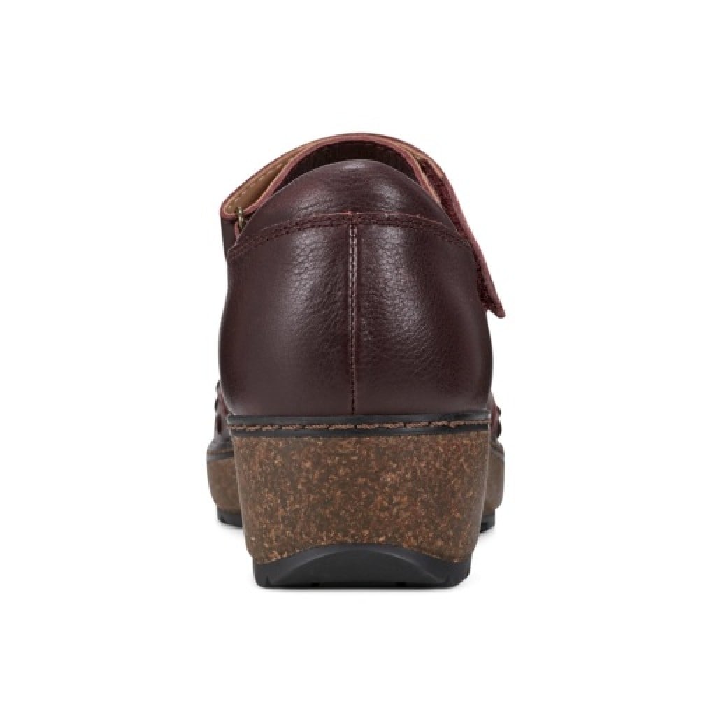 Earth Kalece Leather Mary Jane Casual Cushioned Arch Support Women's Mules & Loafers - Dark Red - 4