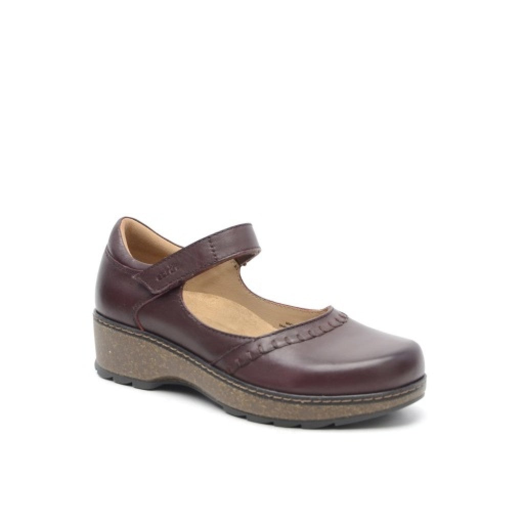 Earth Kalece Leather Mary Jane Casual Cushioned Arch Support Women's Mules & Loafers - Dark Red - 8