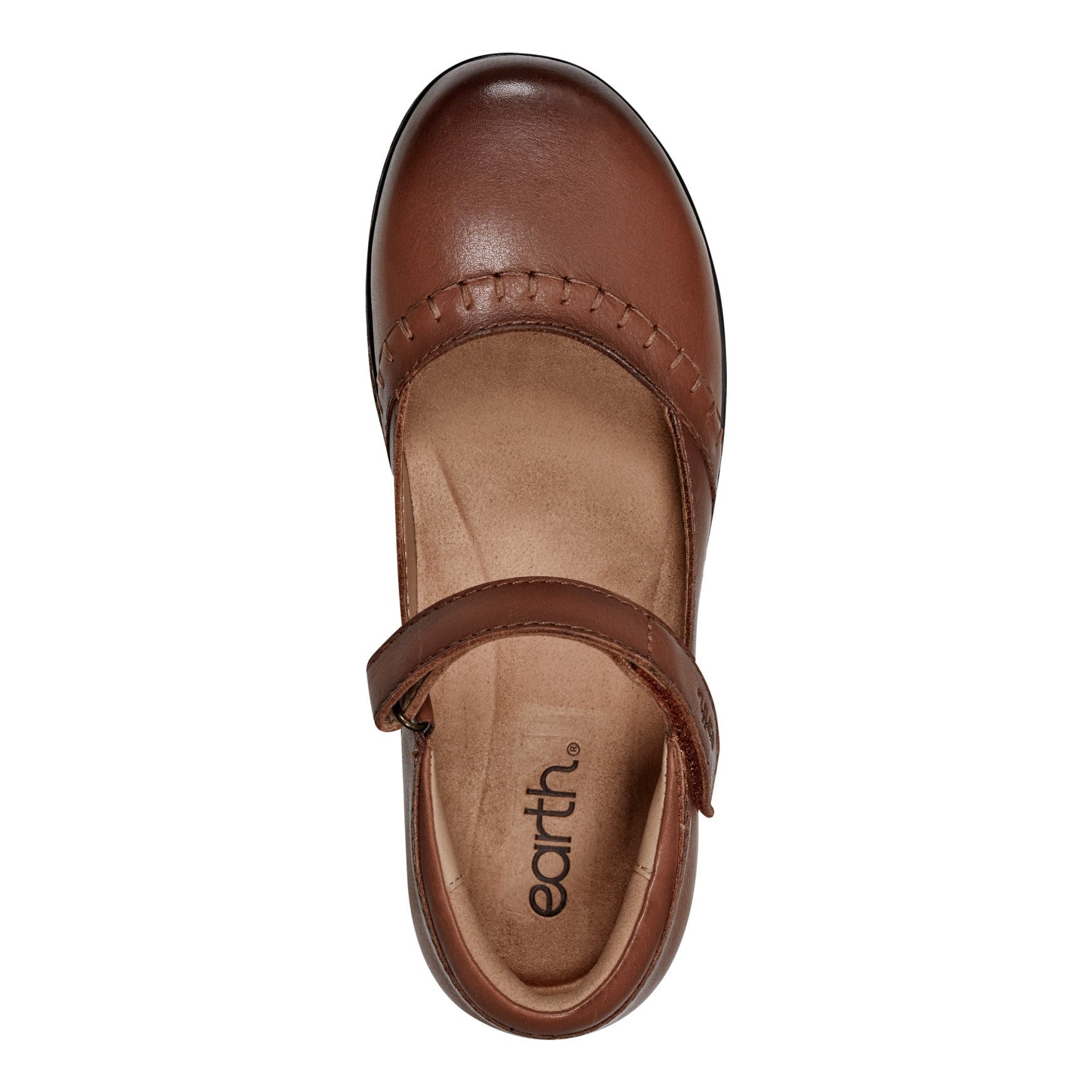 Earth Kalece Leather Mary Jane Casual Cushioned Arch Support Women's Mules & Loafers - Medium Brown Leather - 5