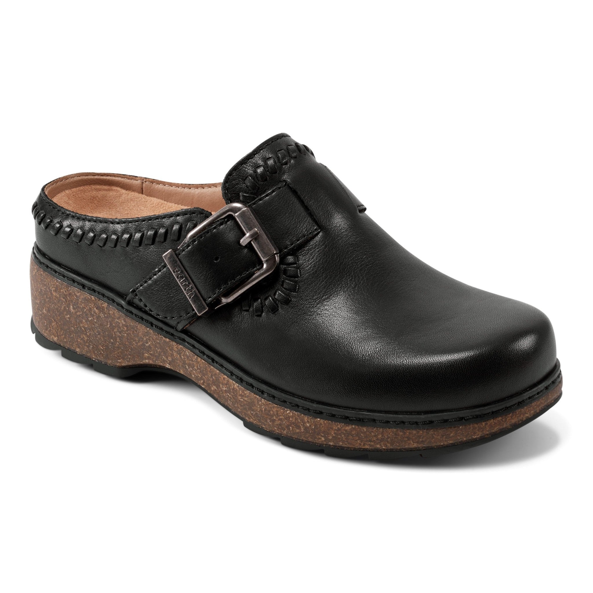 Earth Kay Classic Comfort Clog Cushioned Arch Support Women's Mule - Black - 2