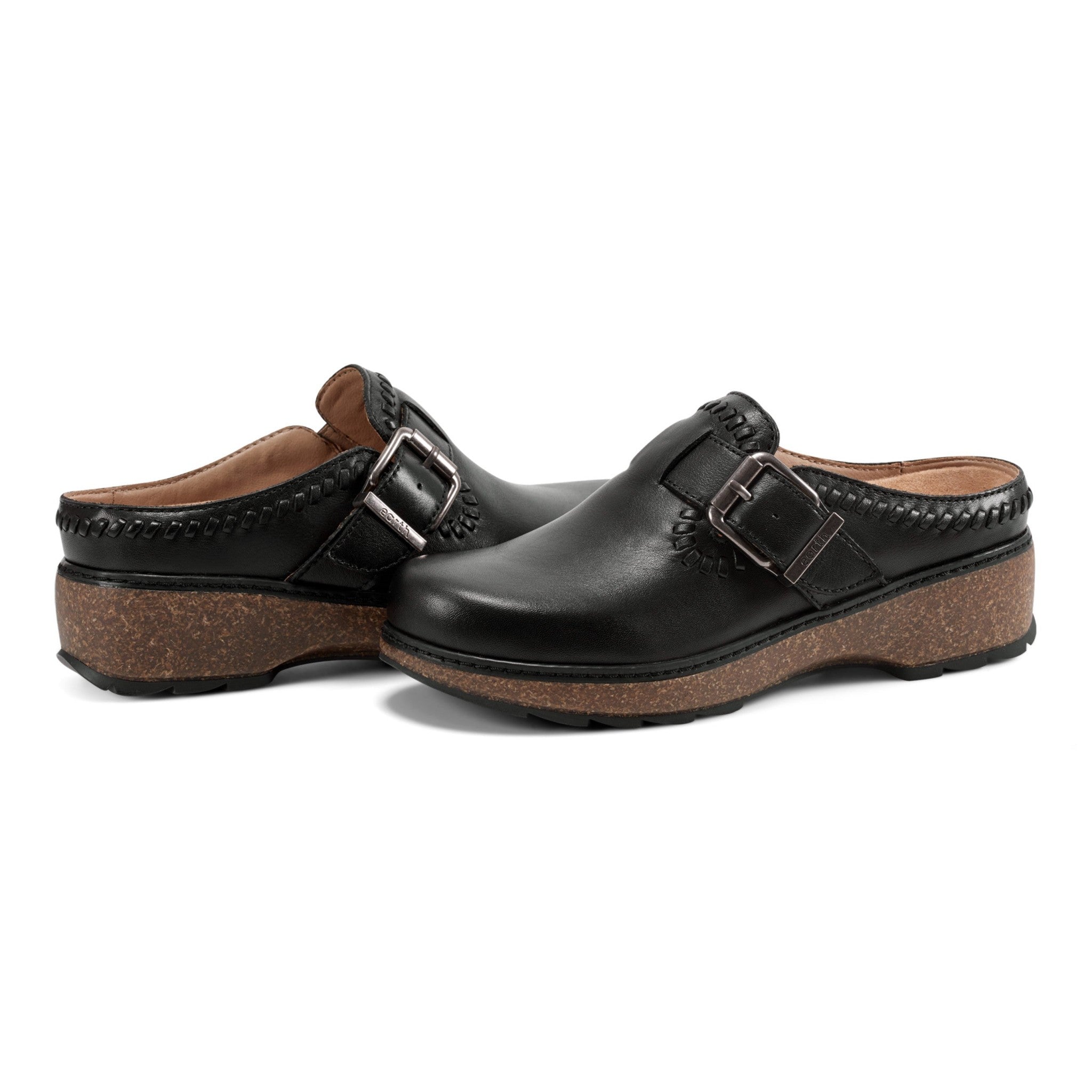 Earth Kay Classic Comfort Clog Cushioned Arch Support Women's Mule - Black - 7