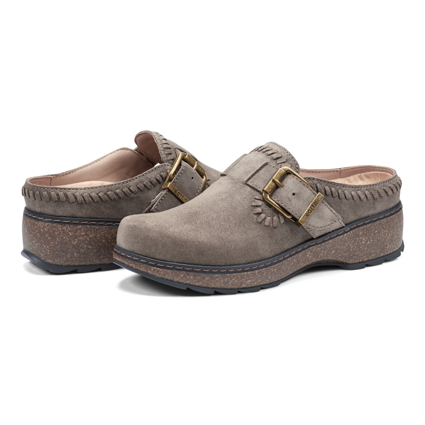 Earth Kay Classic Comfort Clog Cushioned Arch Support Women's Mule - Grey - 7