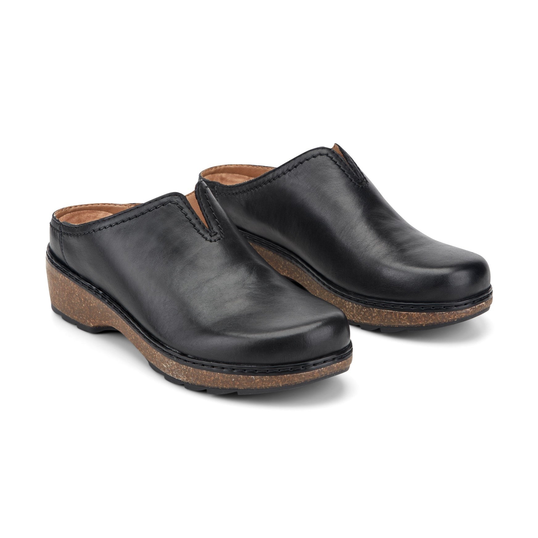 Earth Kolia Cushioned Cork Footbed Mule - Women's Mules - Black Leather - 2