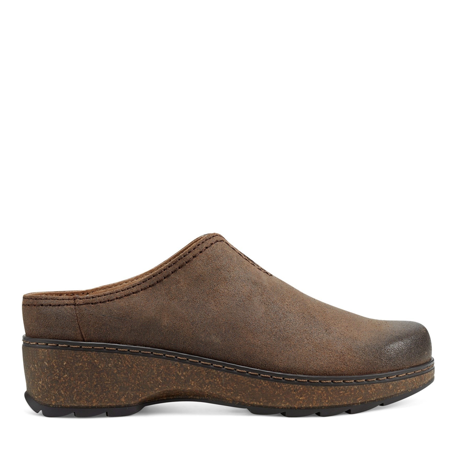Earth Kolia Cushioned Cork Footbed Mule - Women's Mules - Dark Brown Suede - 1