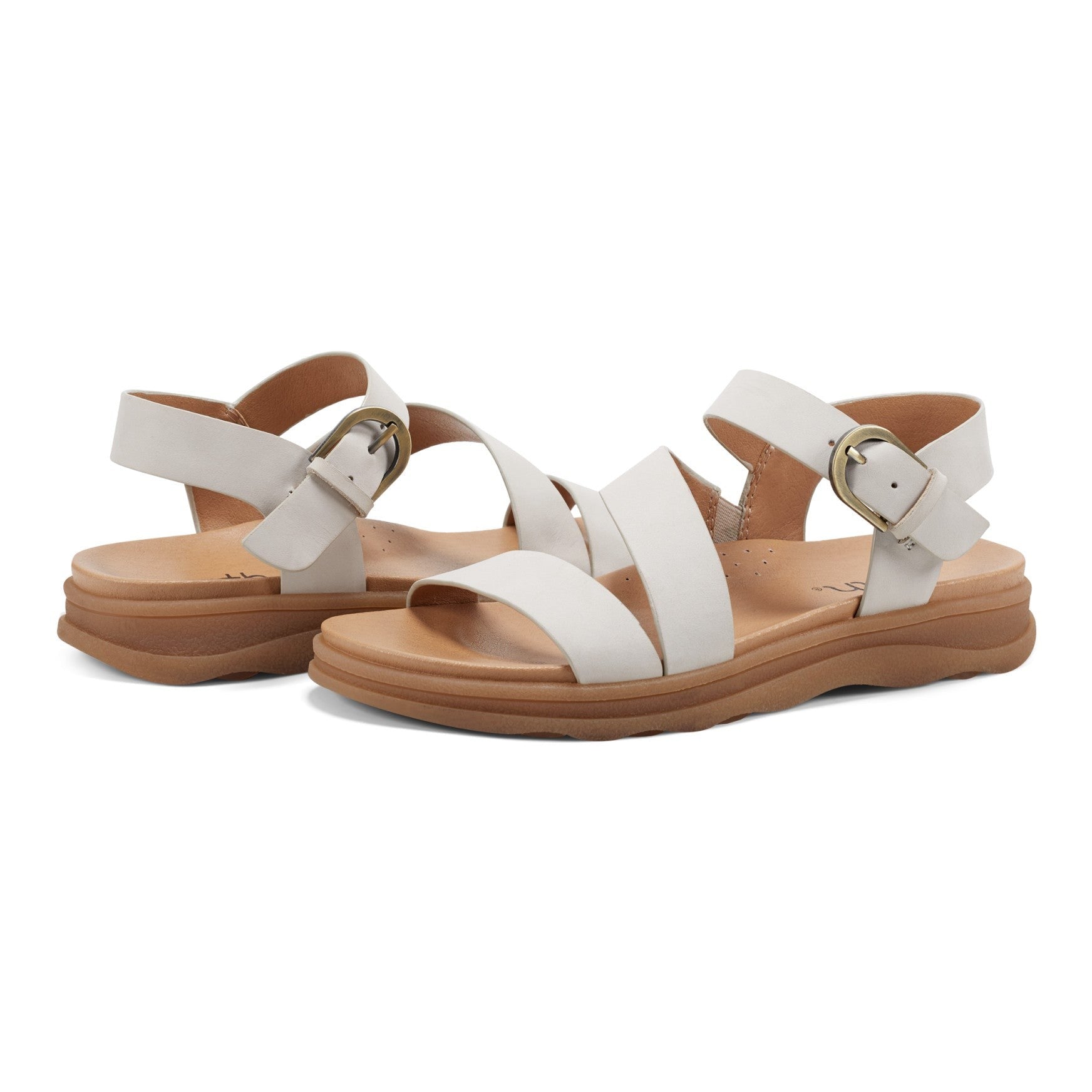 Earth Lainey Cushioned Arch Support Strappy Women's Sandal - Ivory - 7