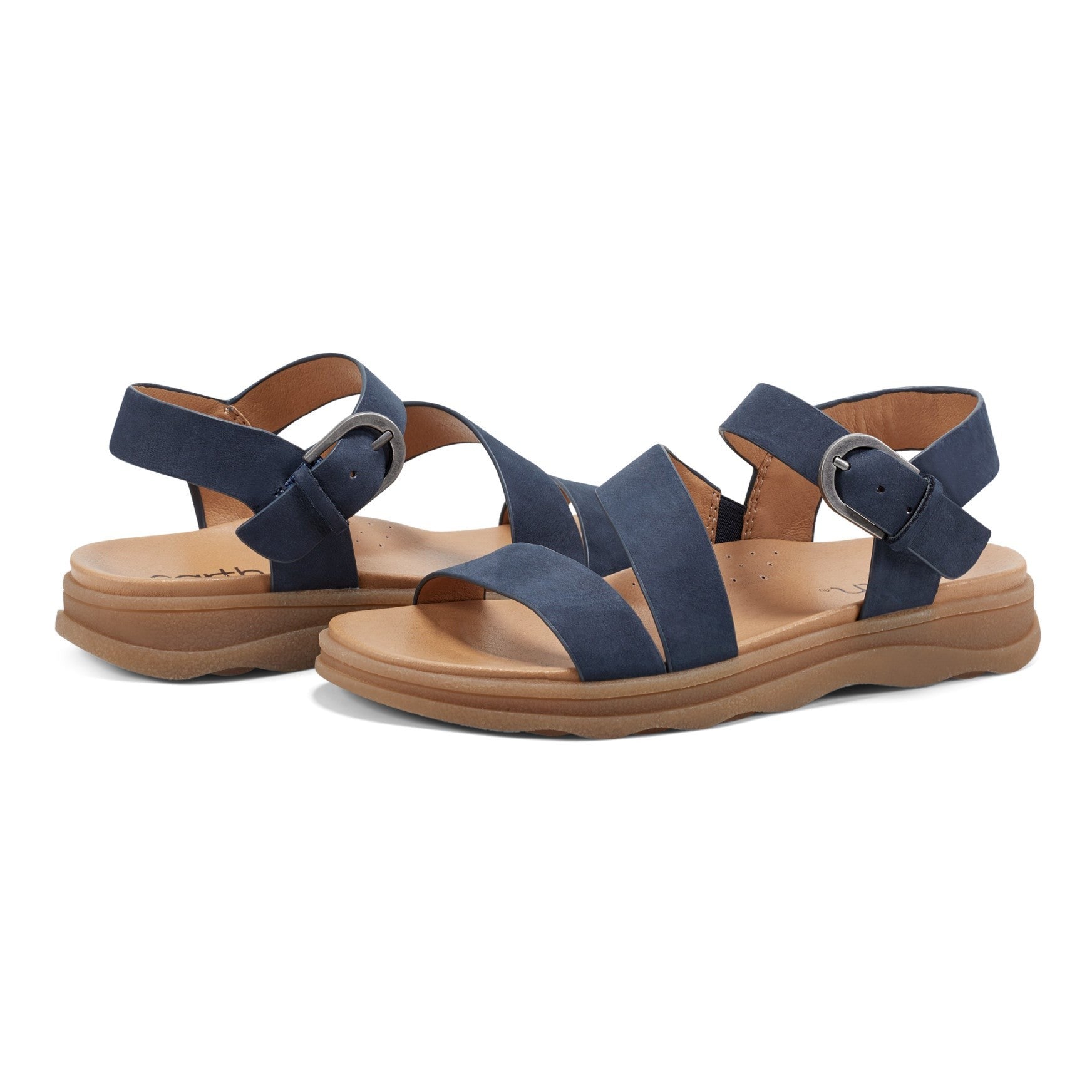 Earth Lainey Cushioned Arch Support Strappy Women's Sandal - Medium Blue - 7