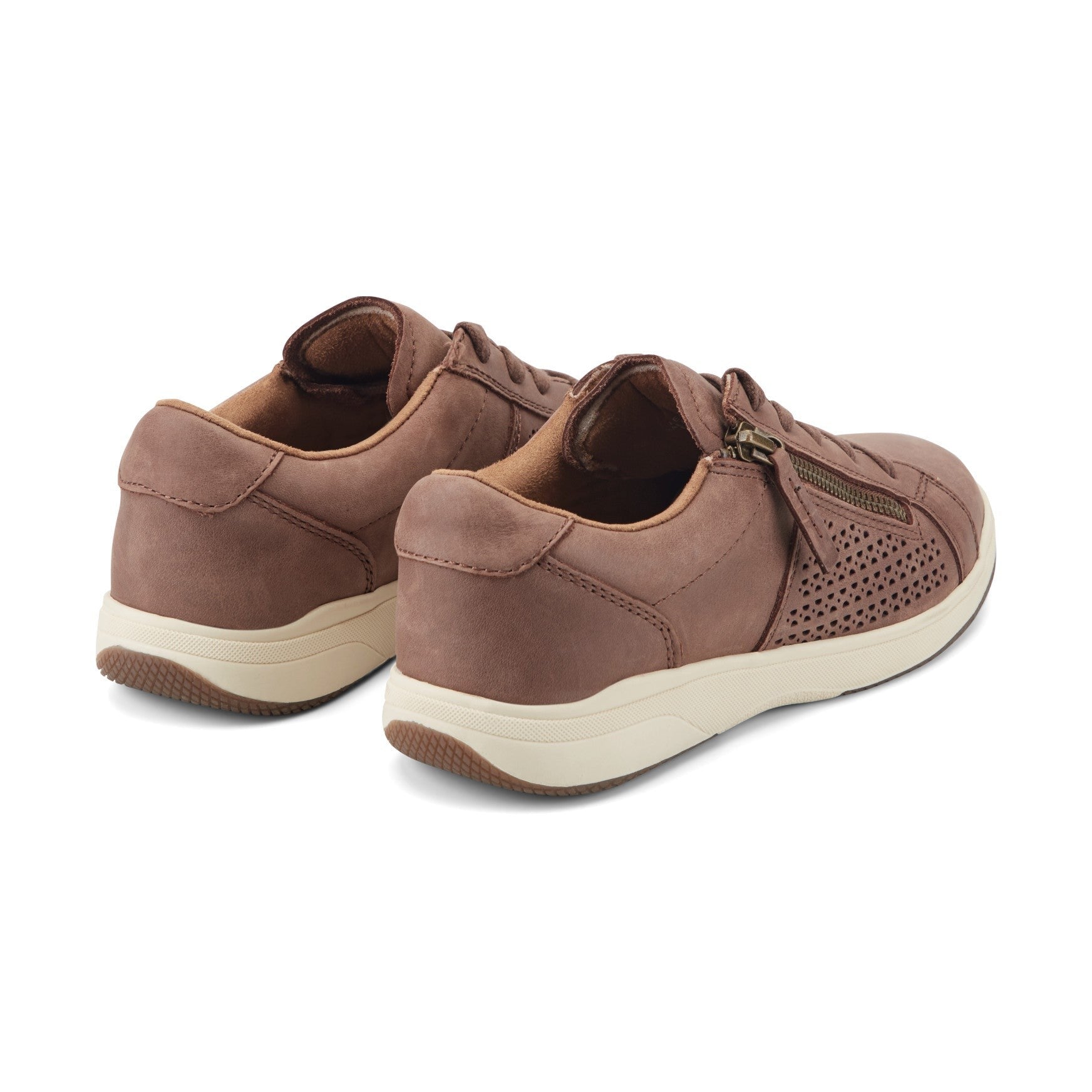 Earth Netta Cushioned Lace-up Women's Sneaker - Dark Natural Leather - 4