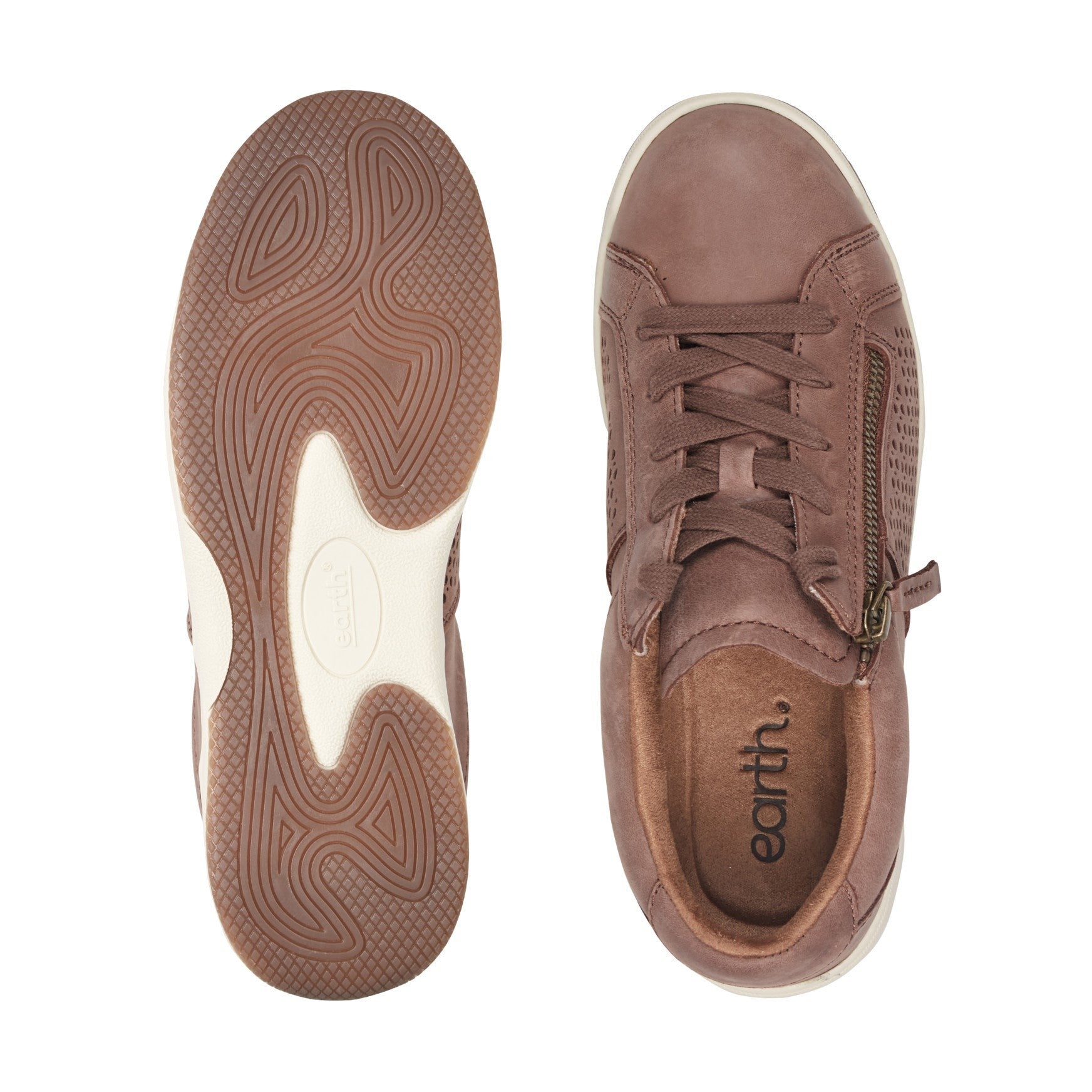 Earth Netta Cushioned Lace-up Women's Sneaker - Dark Natural Leather - 6