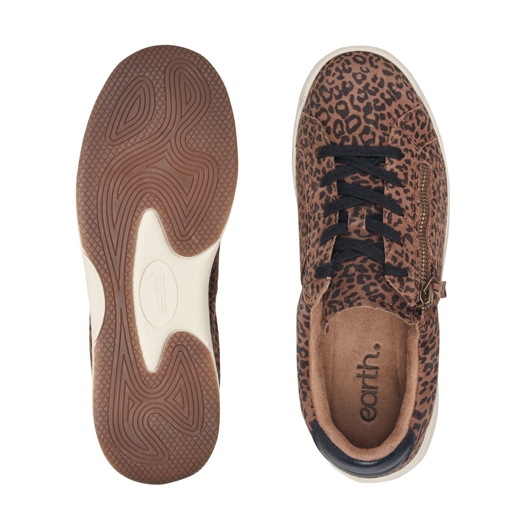 Earth Netta Cushioned Lace-up Women's Sneaker - Leopard Suede - 6