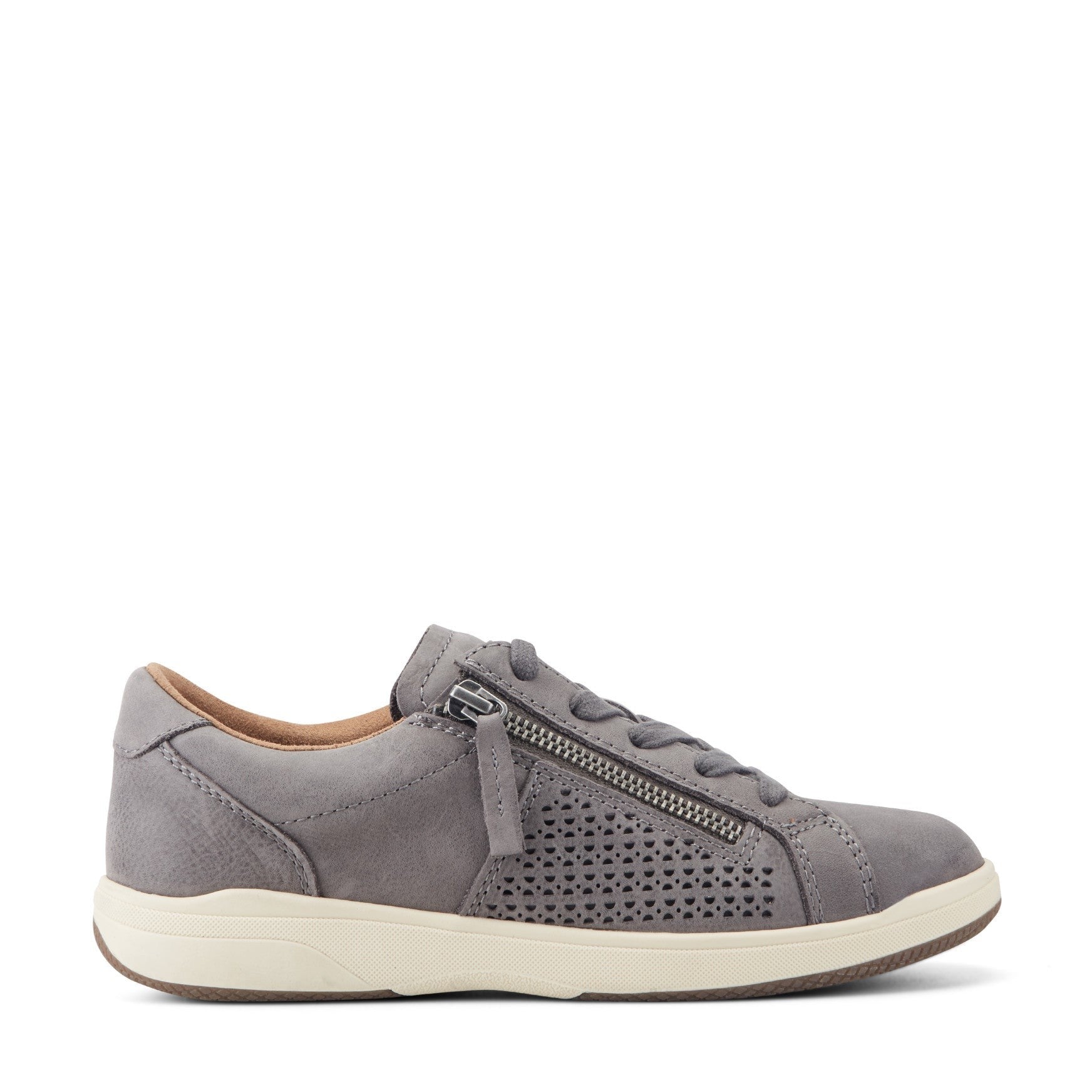 Earth Netta Cushioned Lace-up Women's Sneaker - Medium Grey Leather - 1