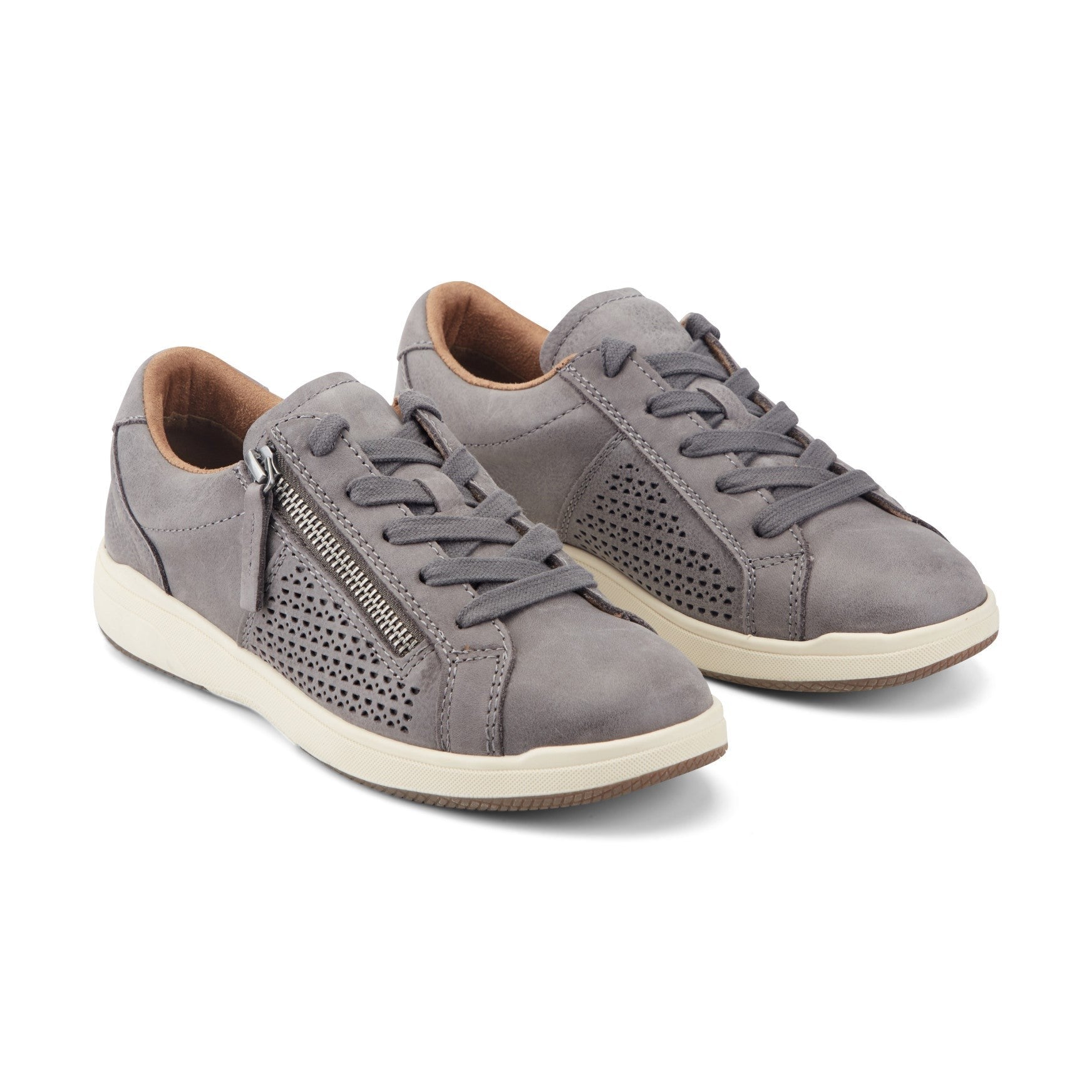 Earth Netta Cushioned Lace-up Women's Sneaker - Medium Grey Leather - 2