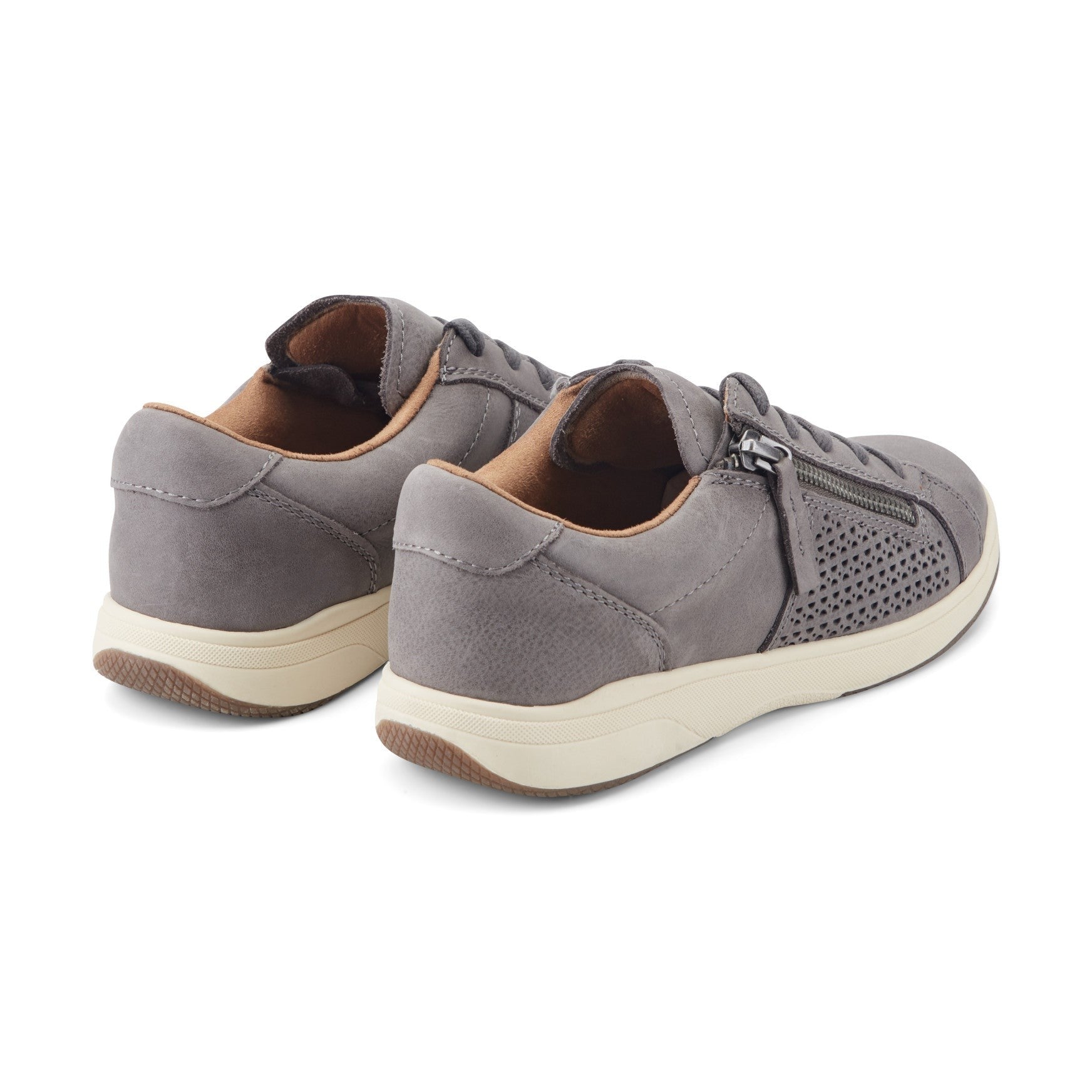 Earth Netta Cushioned Lace-up Women's Sneaker - Medium Grey Leather - 4