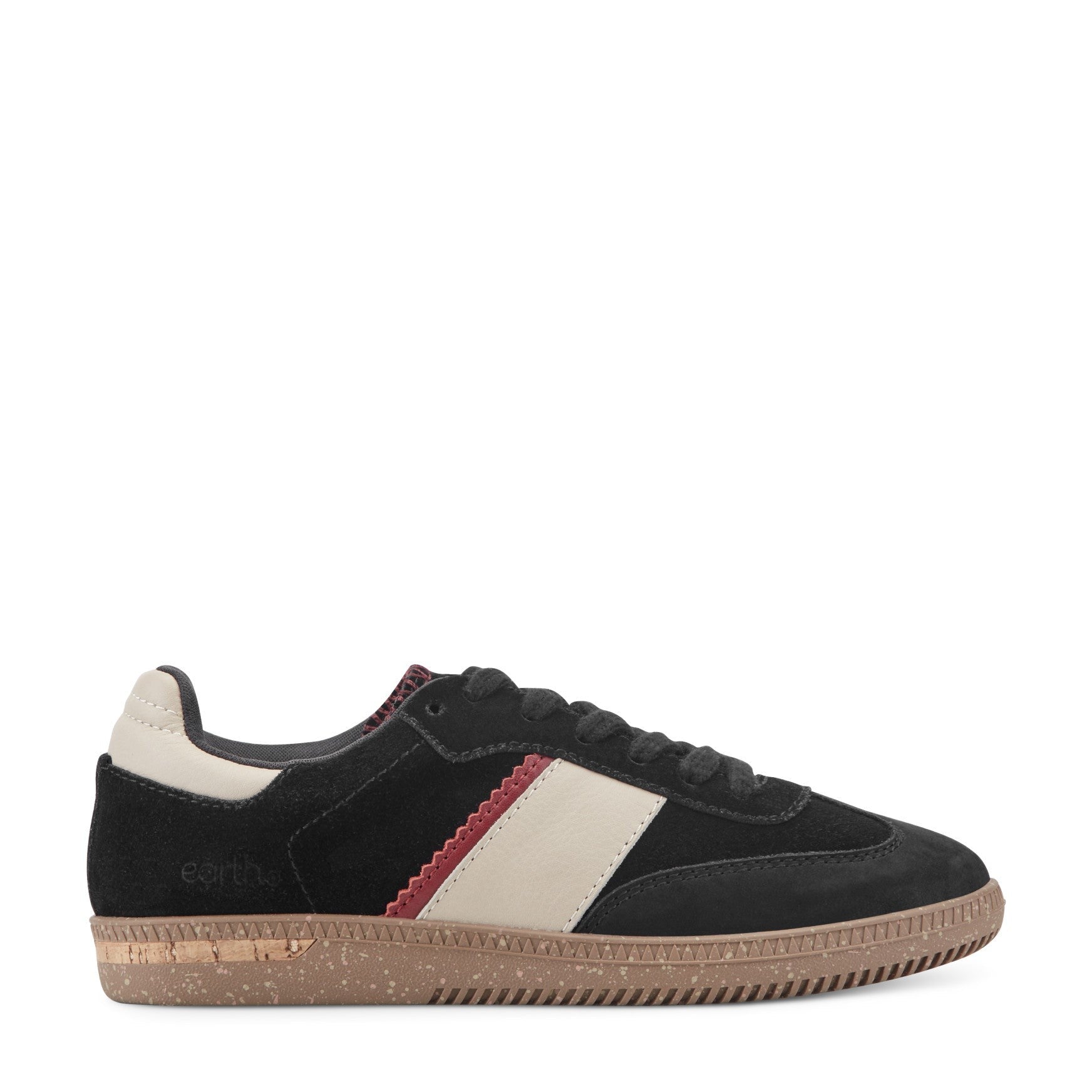 Earth Penny Lace-Up Casual Cushioned Arch-Support Women's Sneaker - Black Suede - 1