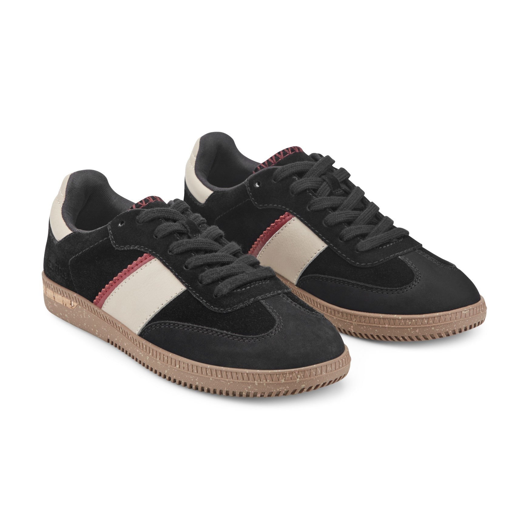 Earth Penny Lace-Up Casual Cushioned Arch-Support Women's Sneaker - Black Suede - 2
