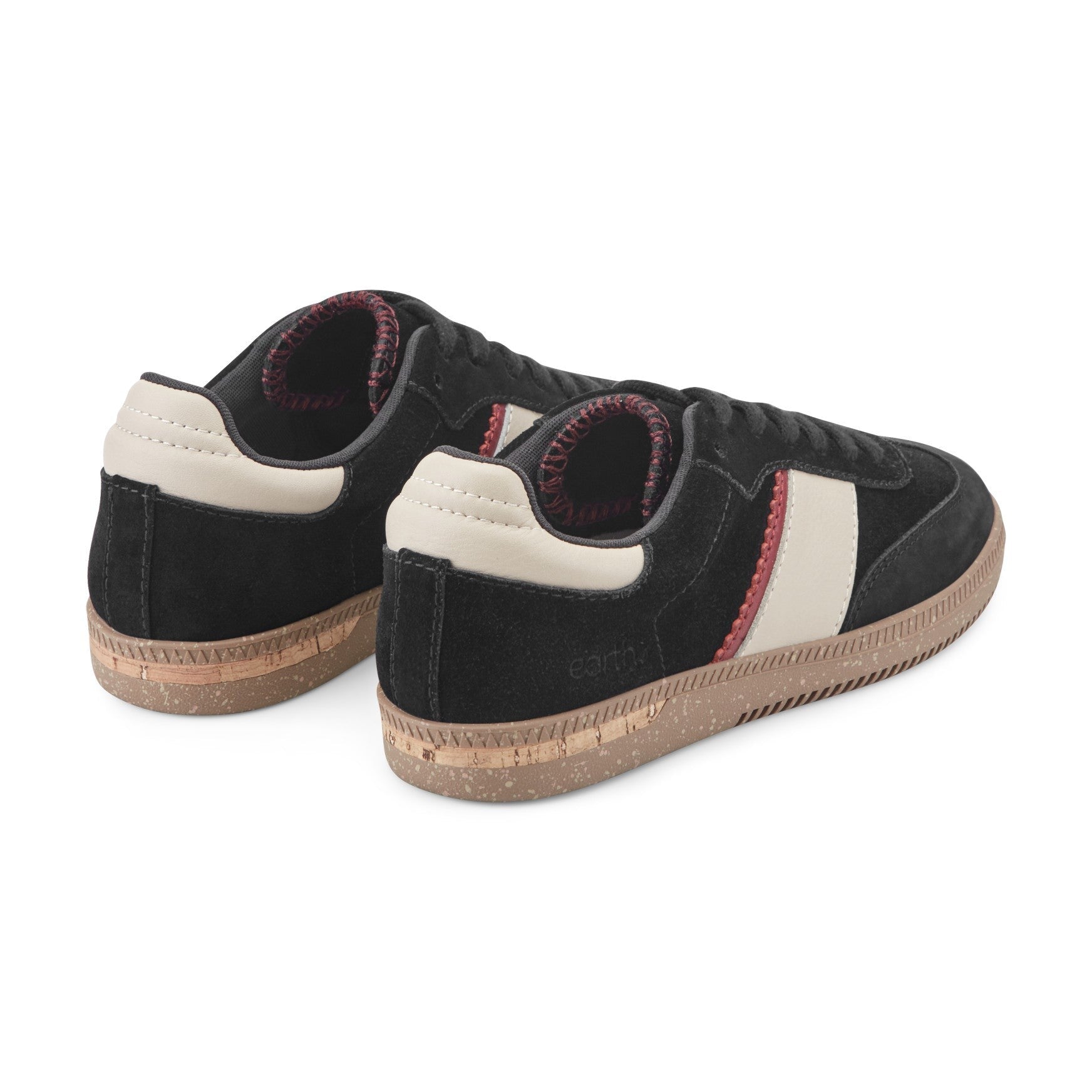 Earth Penny Lace-Up Casual Cushioned Arch-Support Women's Sneaker - Black Suede - 4