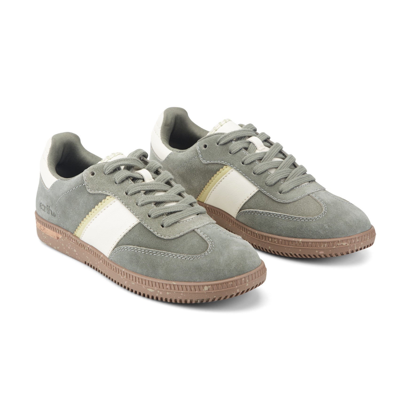 Earth Penny Lace-Up Casual Cushioned Arch-Support Women's Sneaker - Green Suede - 2